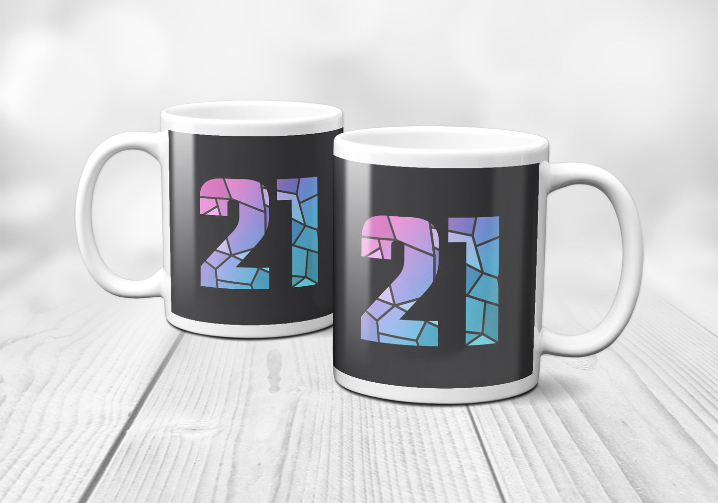 21 Number Mug (Charcoal Grey)