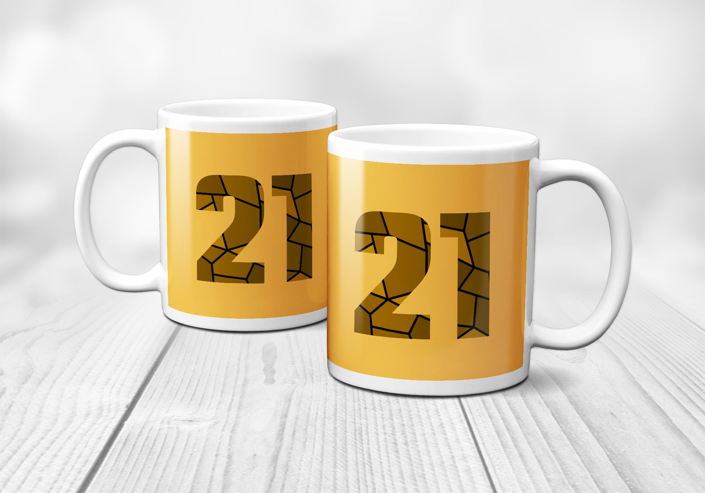 21 Number Mug (Golden Yellow)