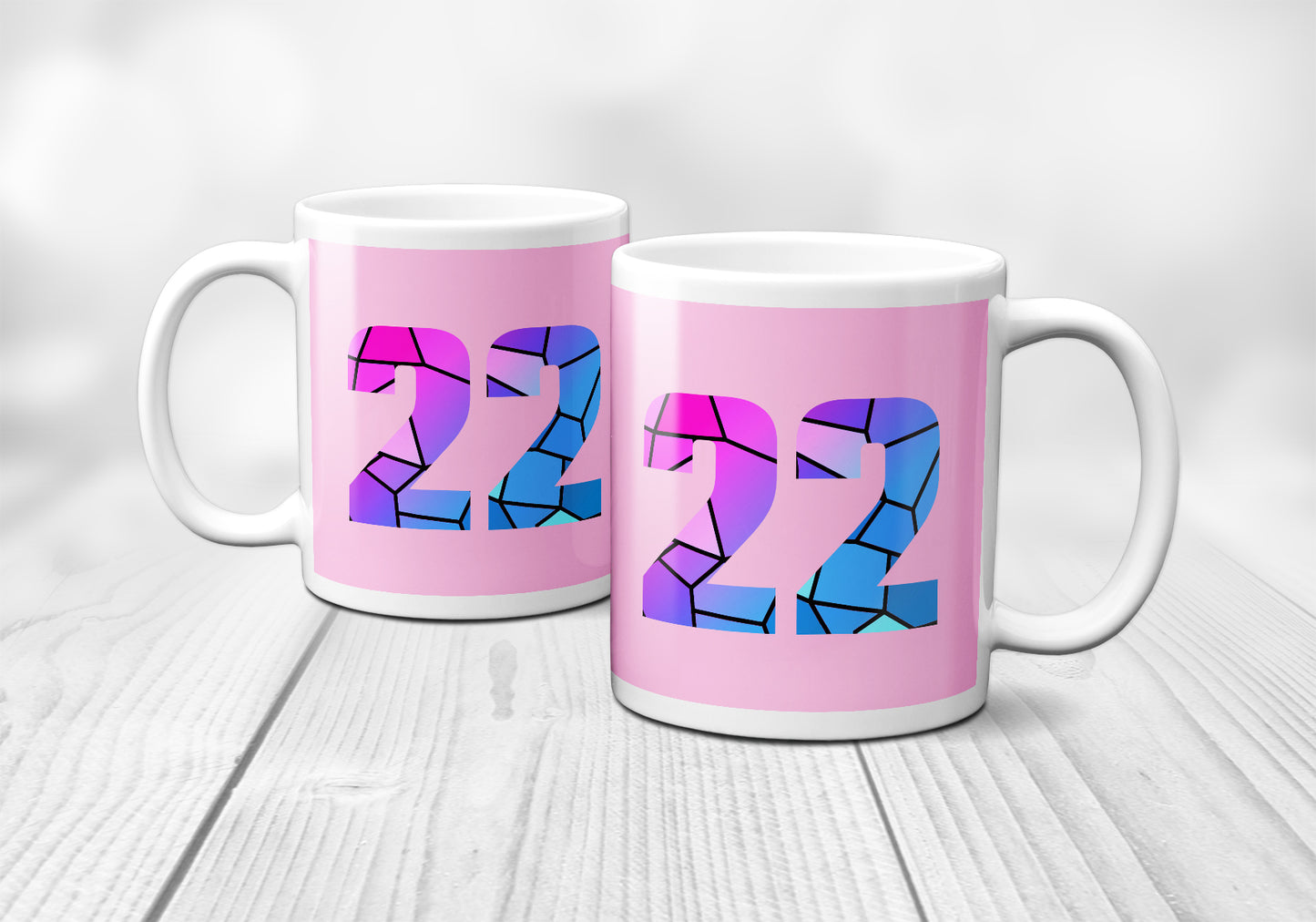 22 Number Mug (Light Pink)