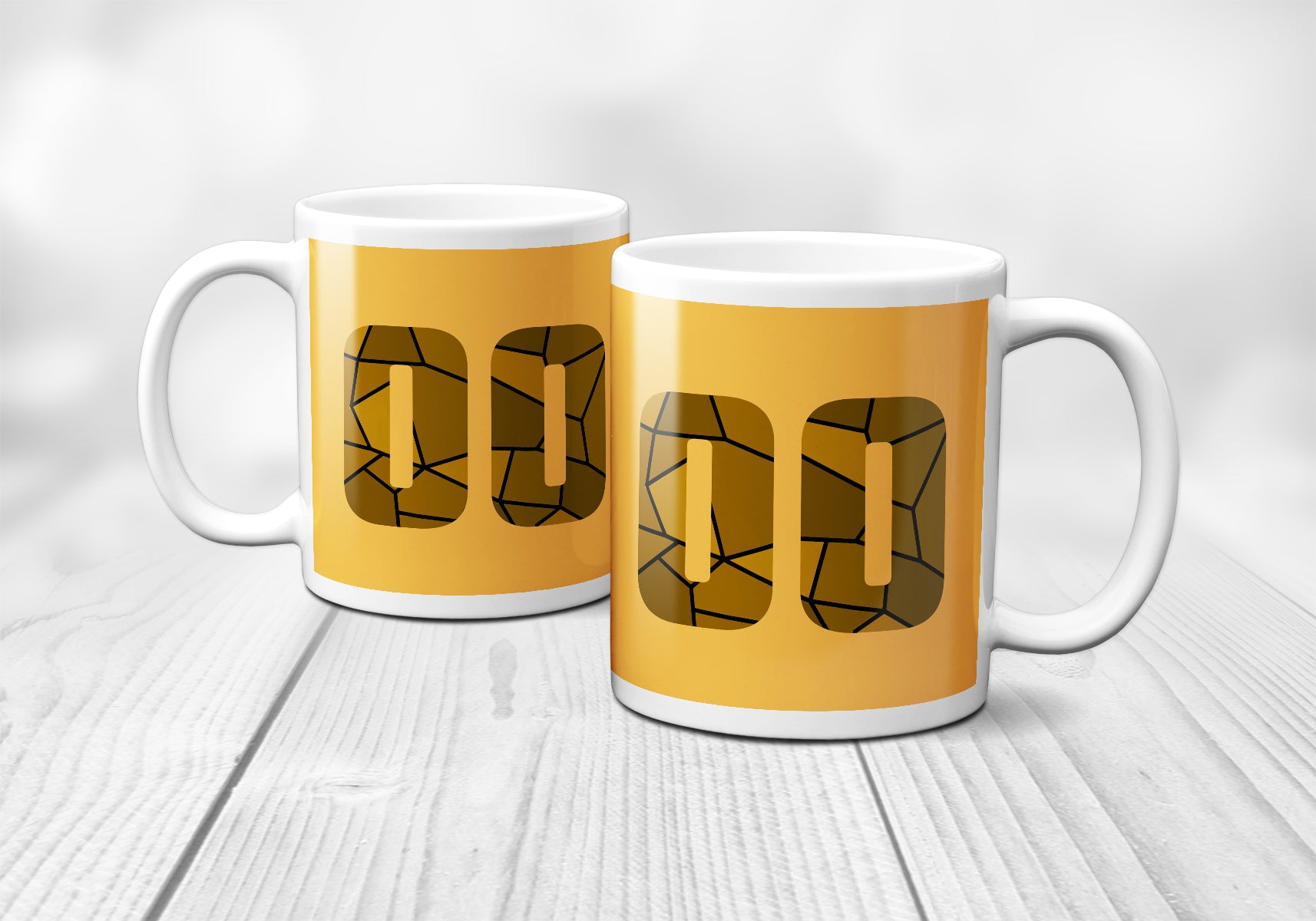 00 Number Mug (Golden Yellow)