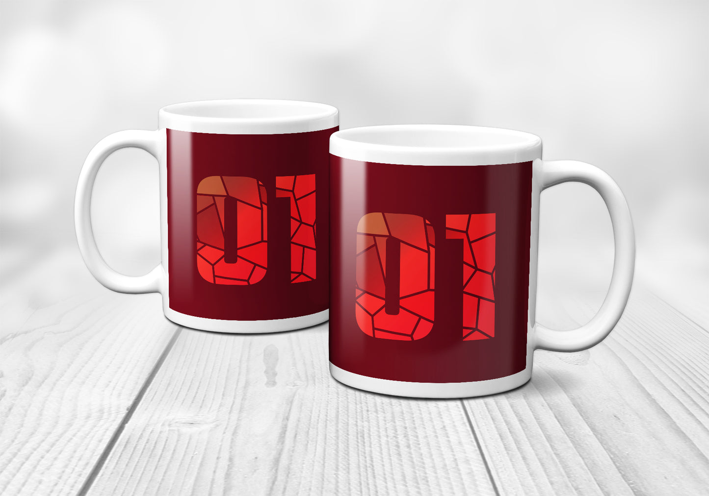 01 Number Mug (Maroon)