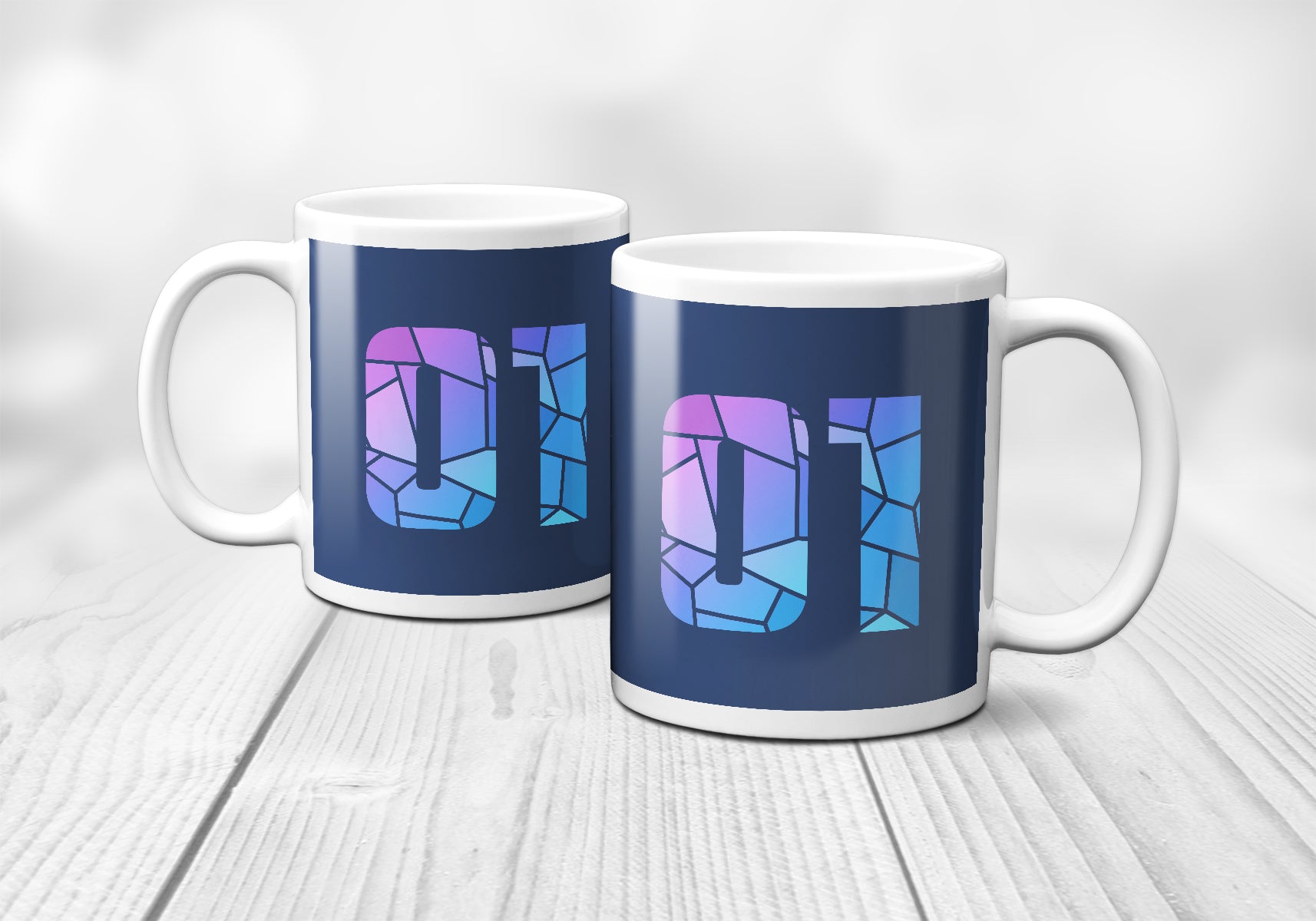 01 Number Mug (Navy Blue)