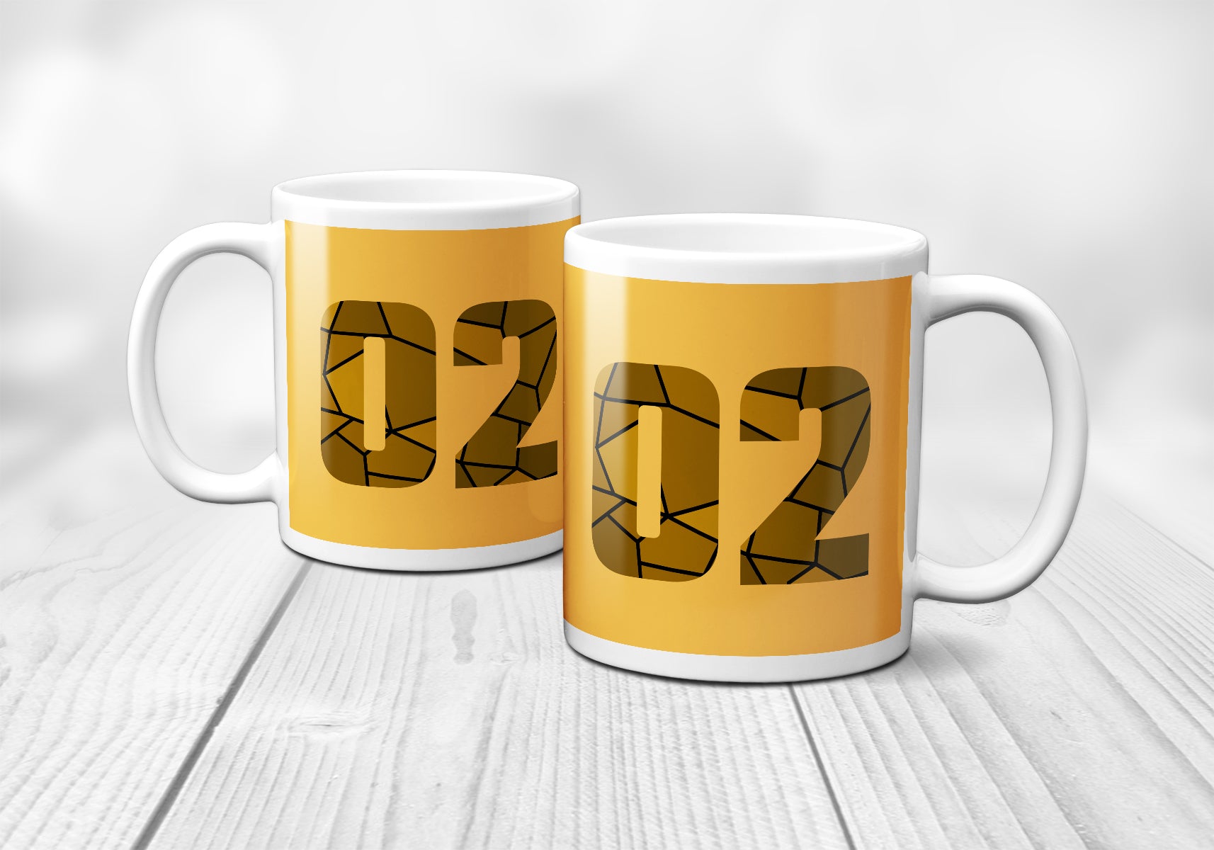 02 Number Mug (Golden Yellow)