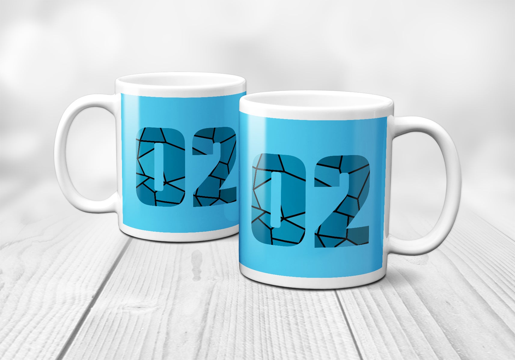 02 Number Mug (Sky Blue)