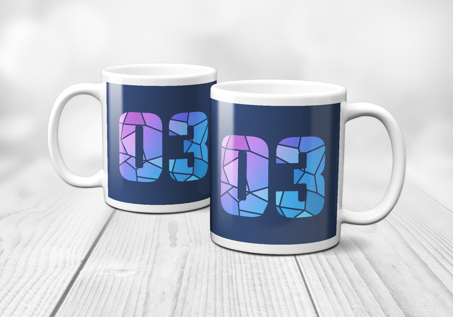 03 Number Mug (Navy Blue)