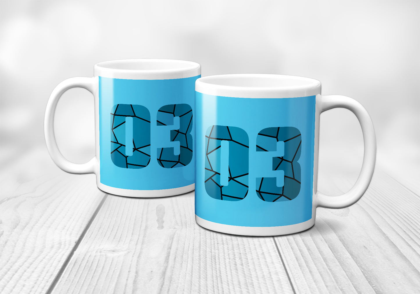 03 Number Mug (Sky Blue)