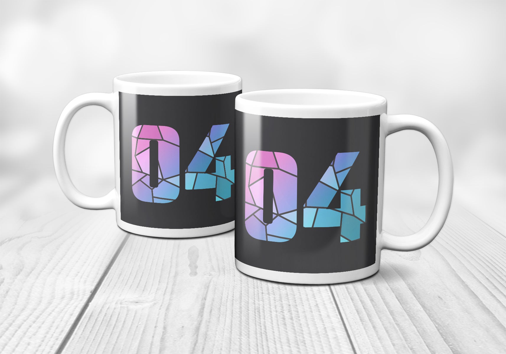 04 Number Mug (Charcoal Grey)