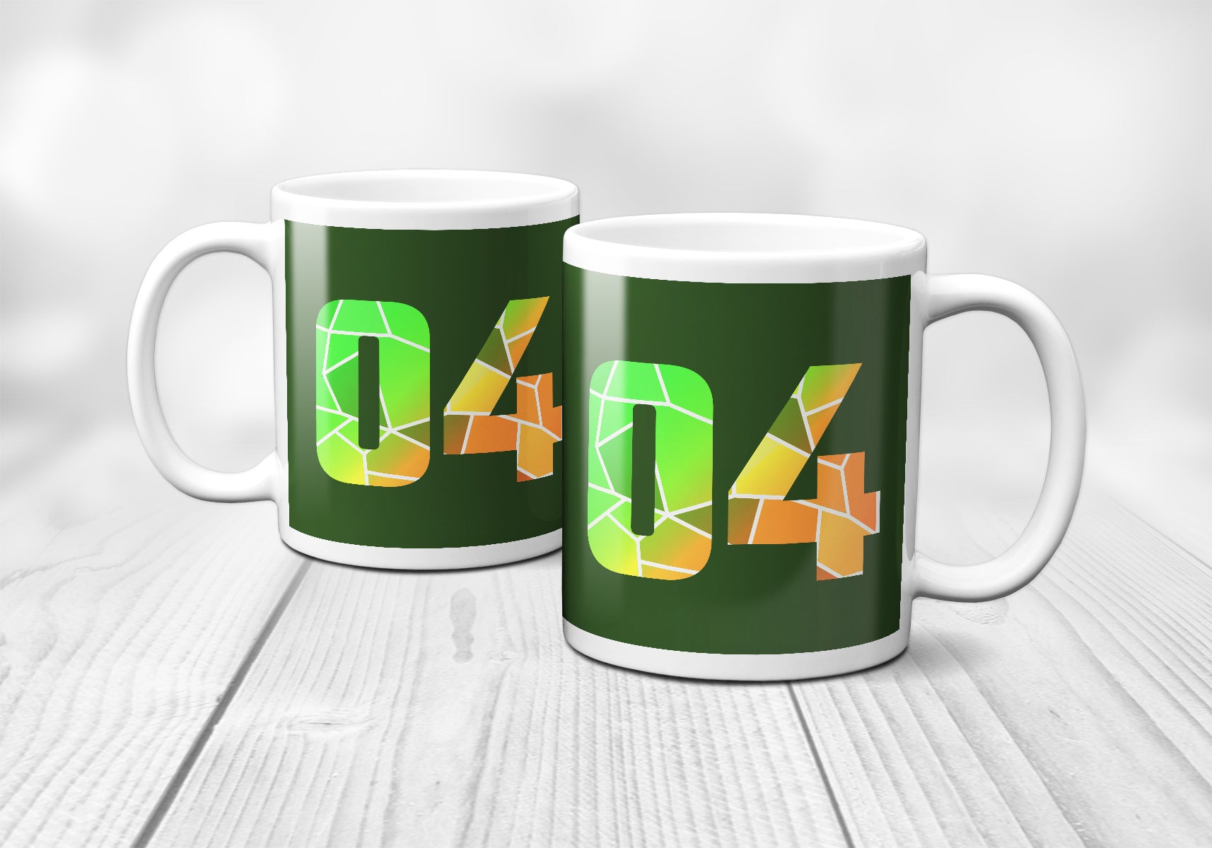 04 Number Mug (Olive Green)