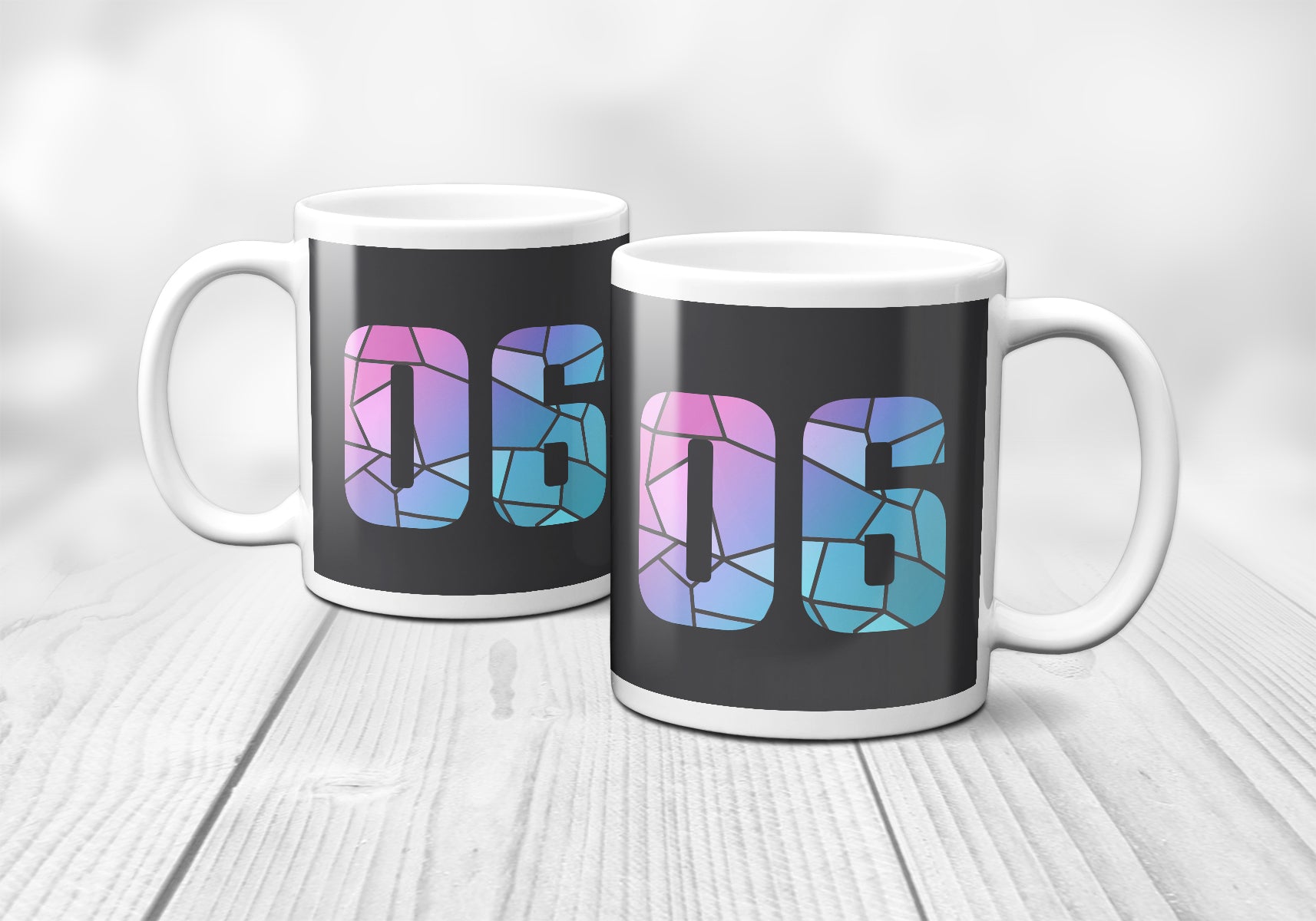 06 Number Mug (Charcoal Grey)