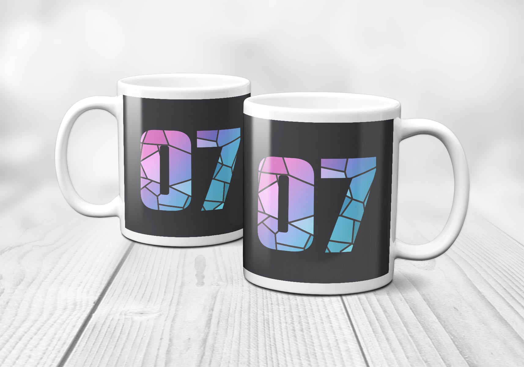 07 Number Mug (Charcoal Grey)