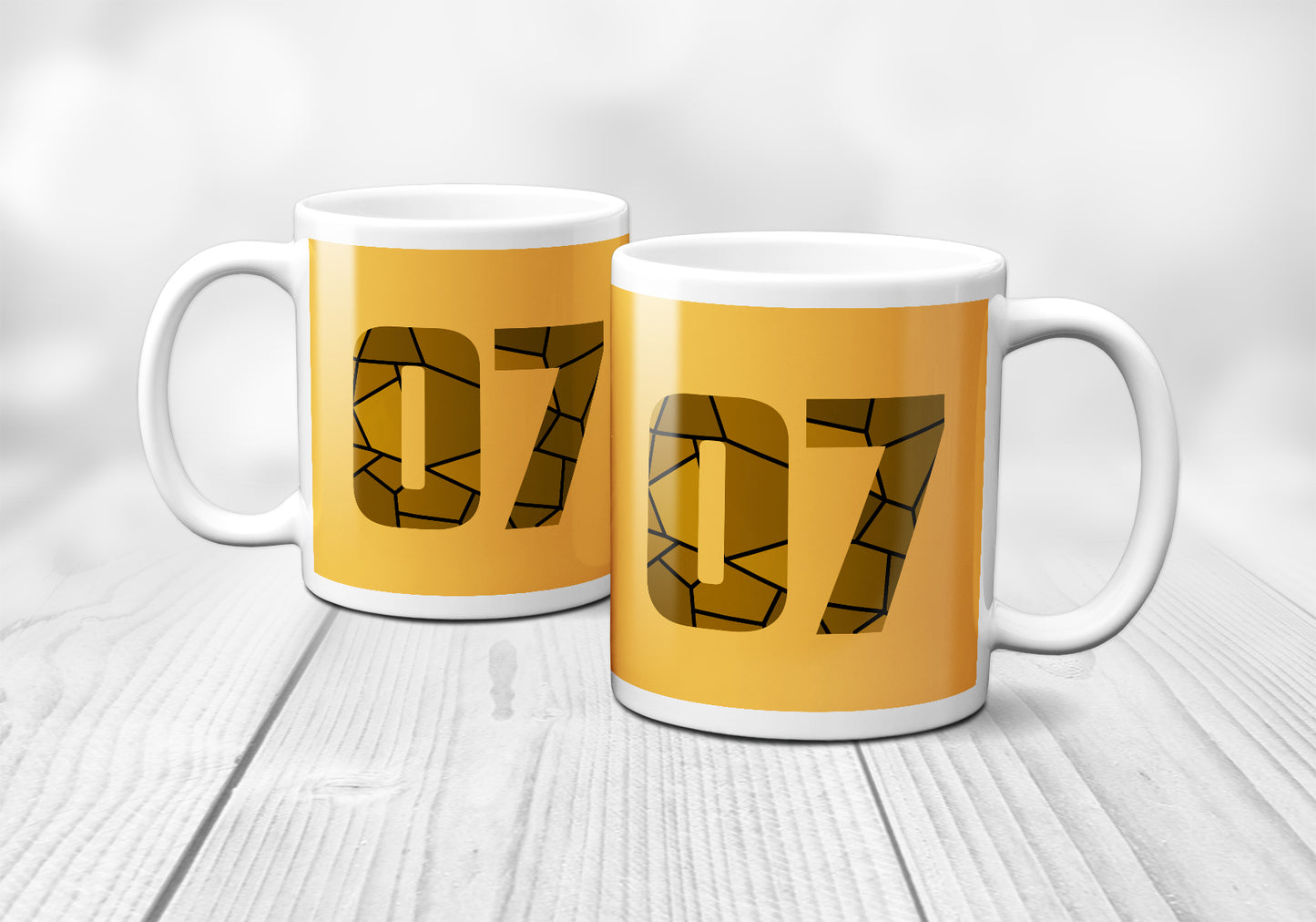 07 Number Mug (Golden Yellow)