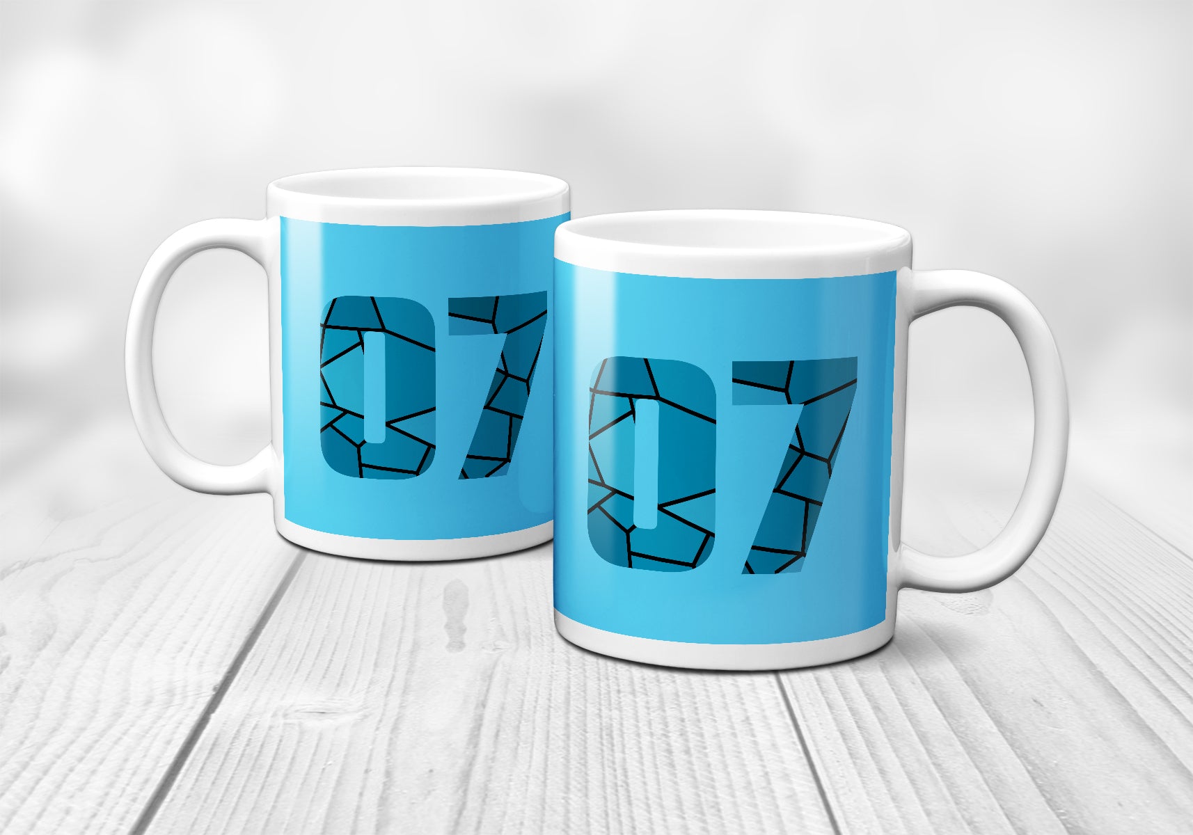 07 Number Mug (Sky Blue)