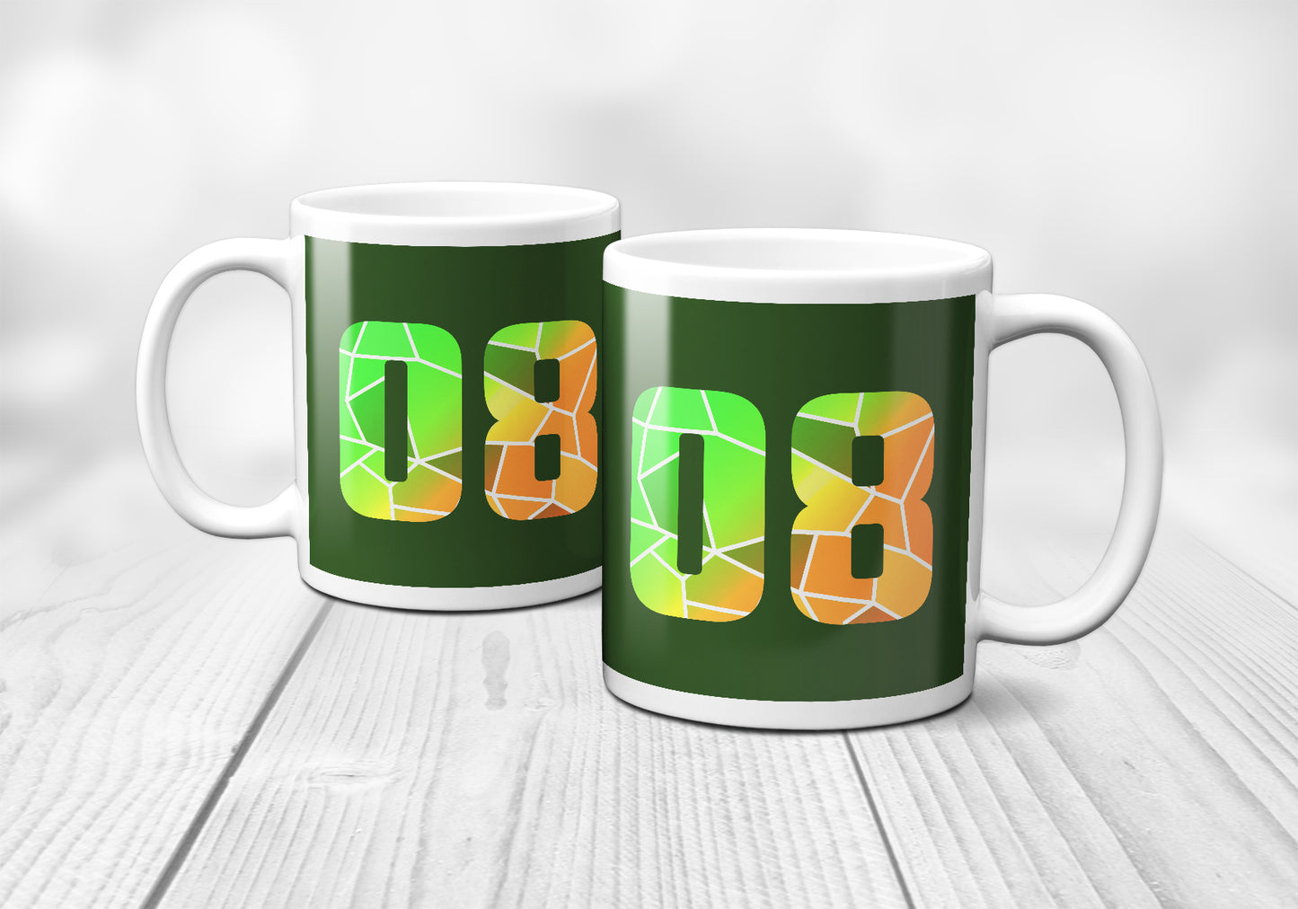 08 Number Mug (Olive Green)