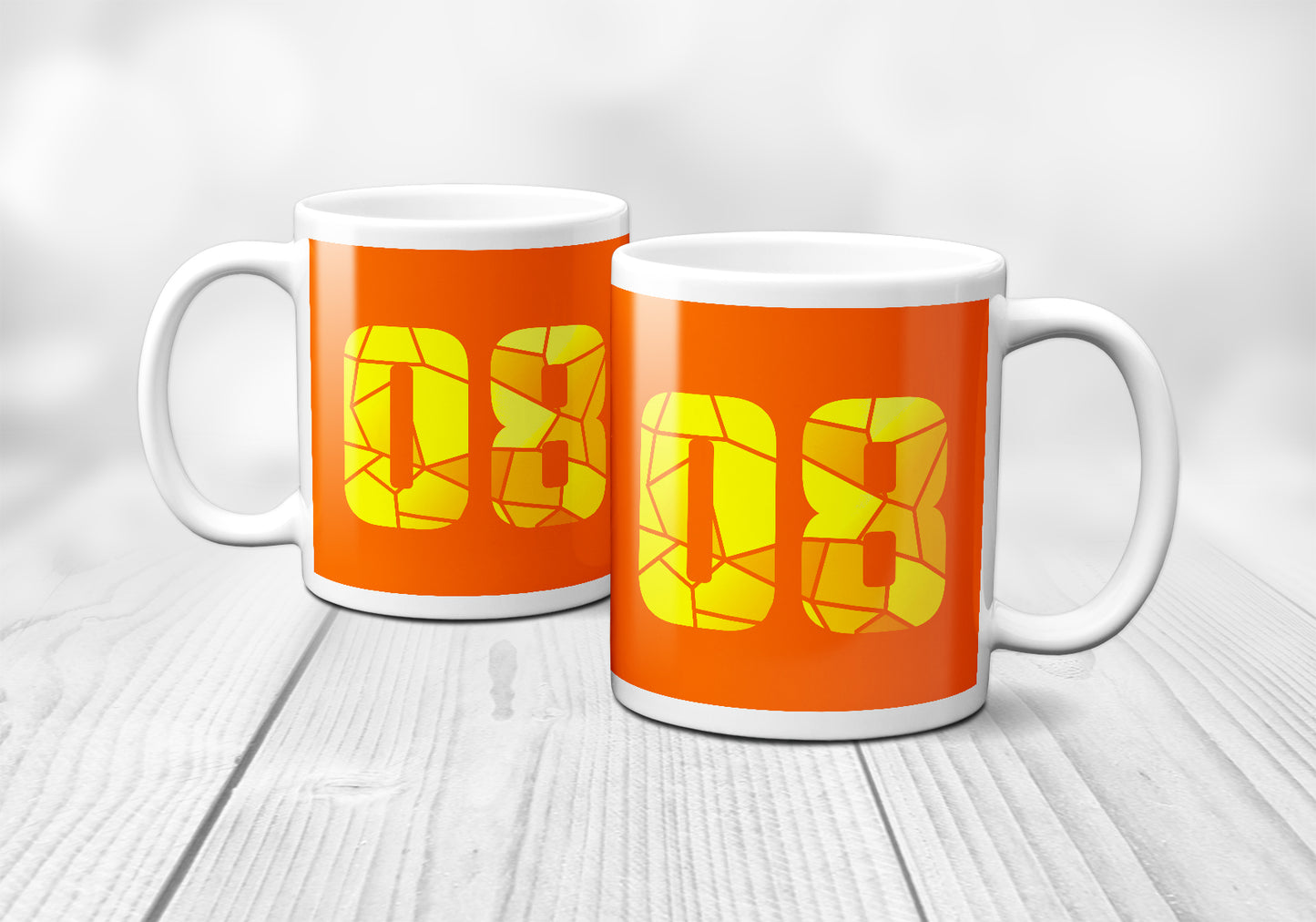 08 Number Mug (Orange)