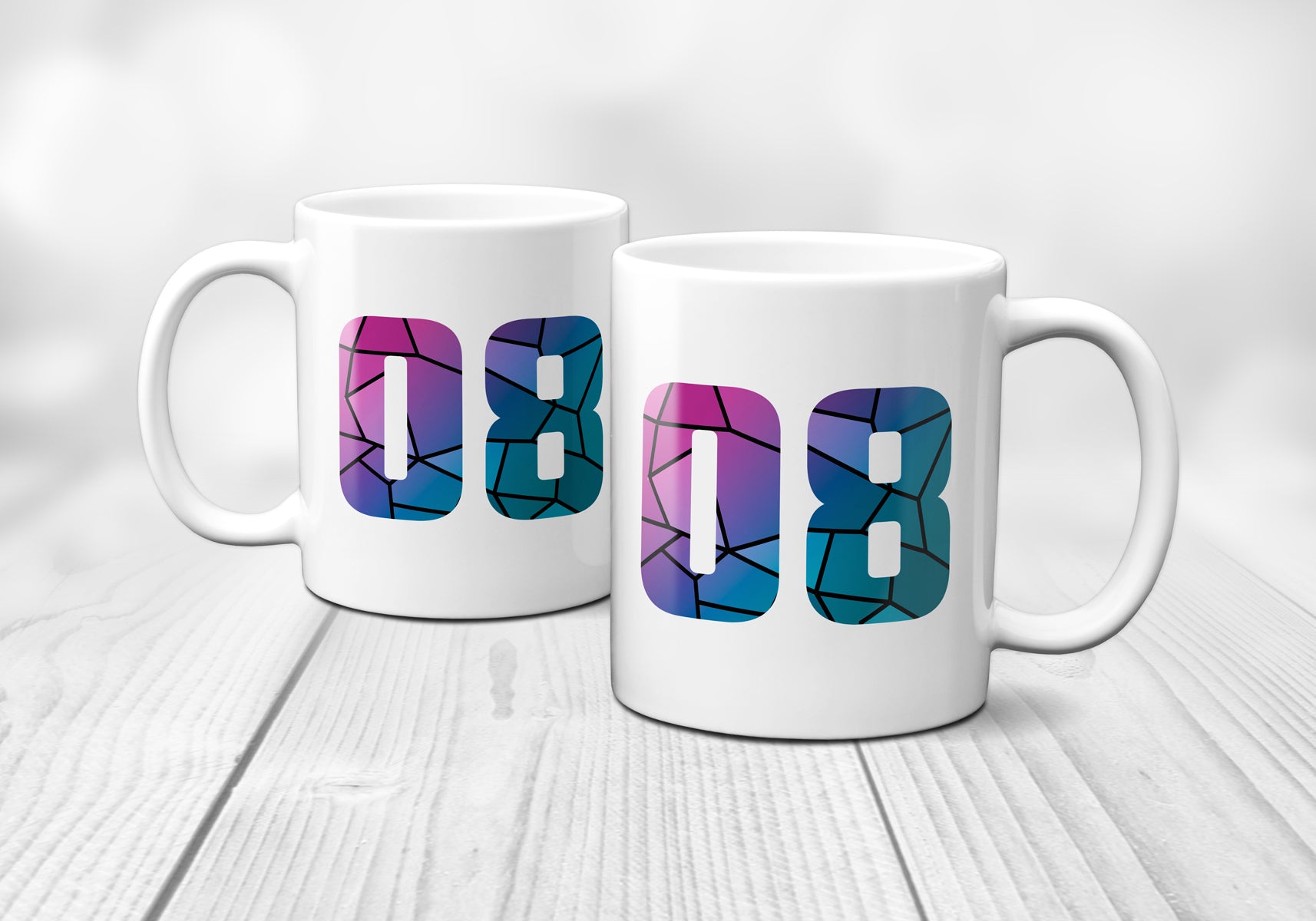 08 Number Mug (White)