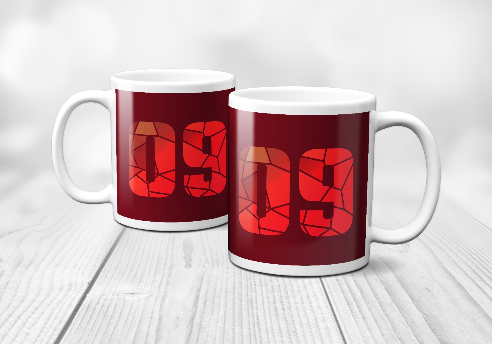 09 Number Mug (Maroon)