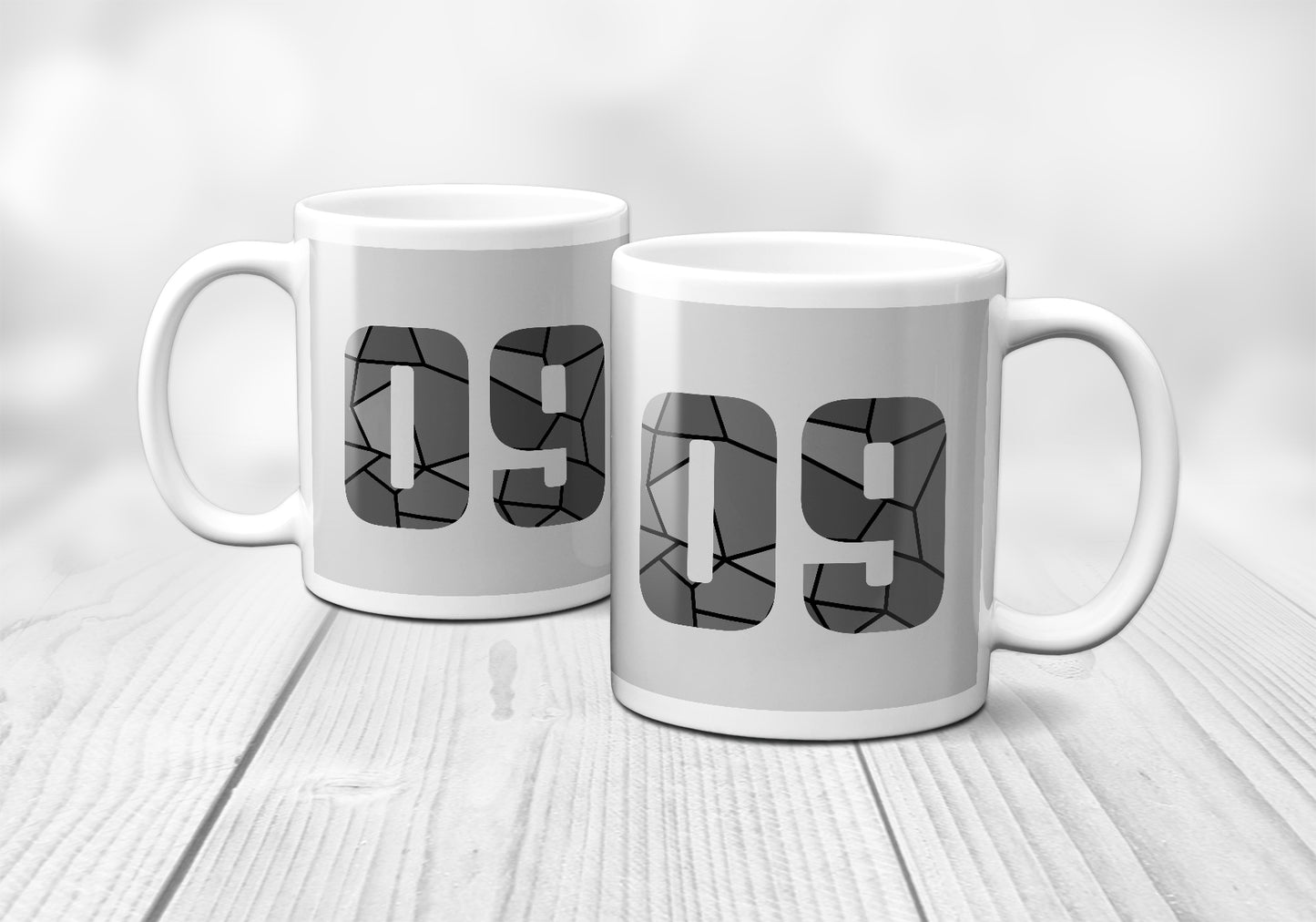 09 Number Mug (Melange Grey)