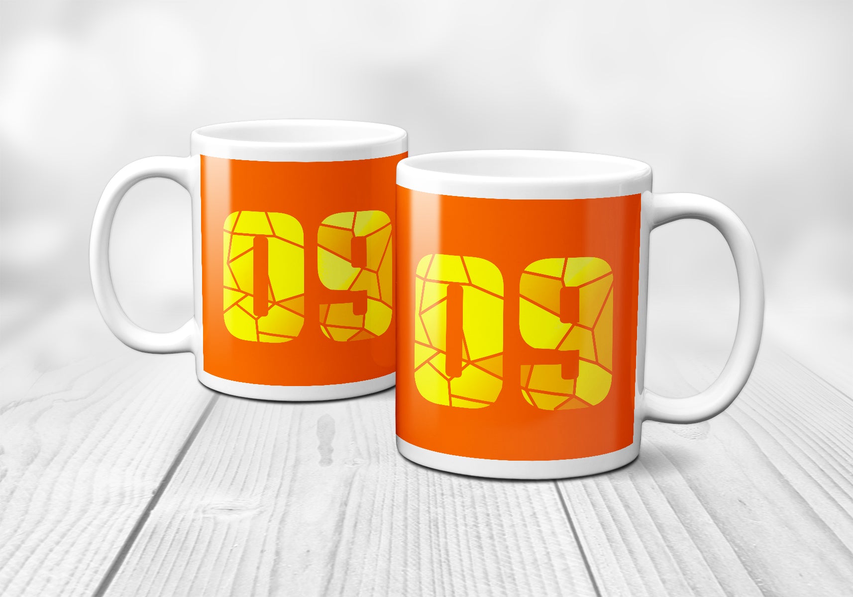 09 Number Mug (Orange)