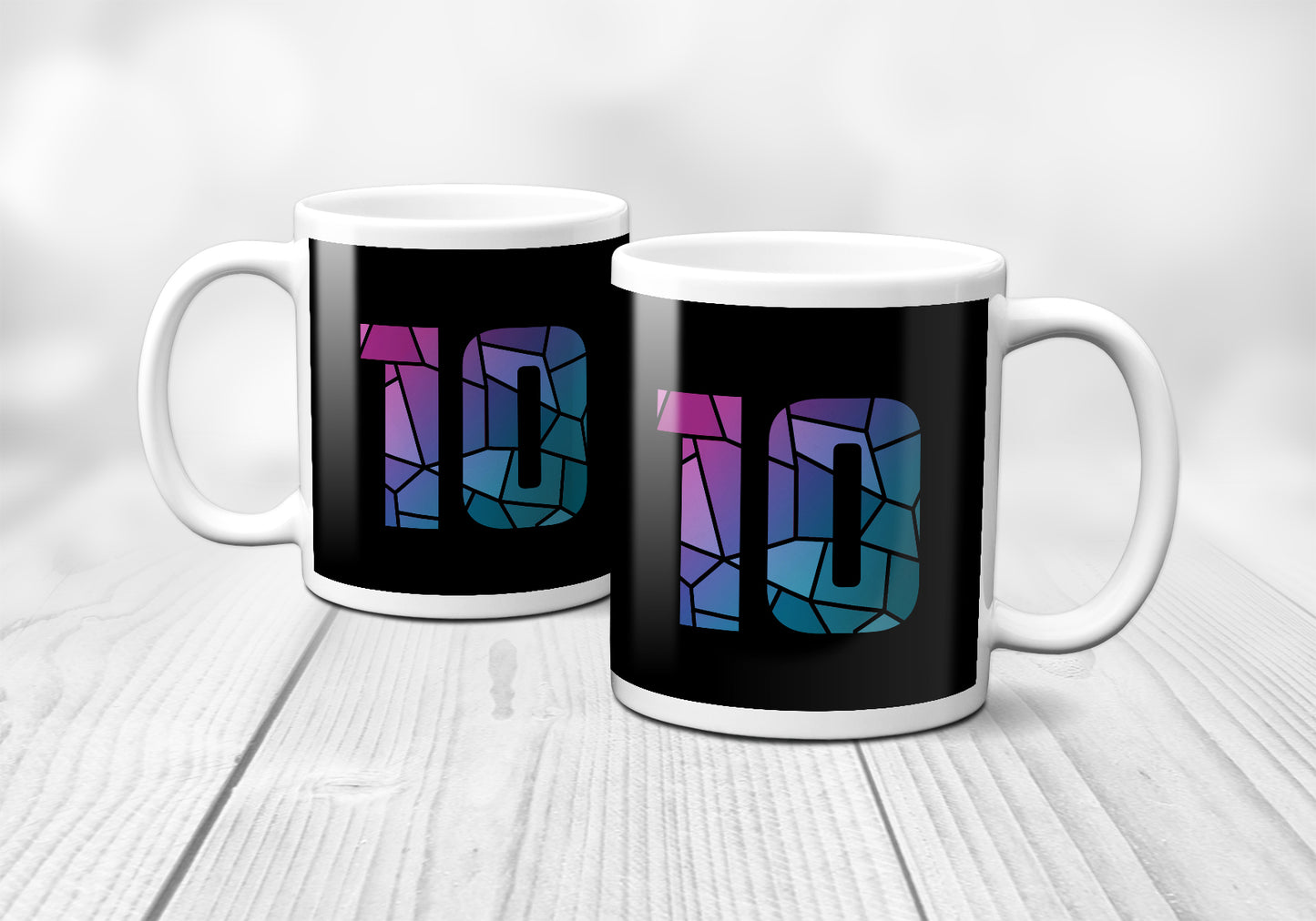 10 Number Mug (Black)