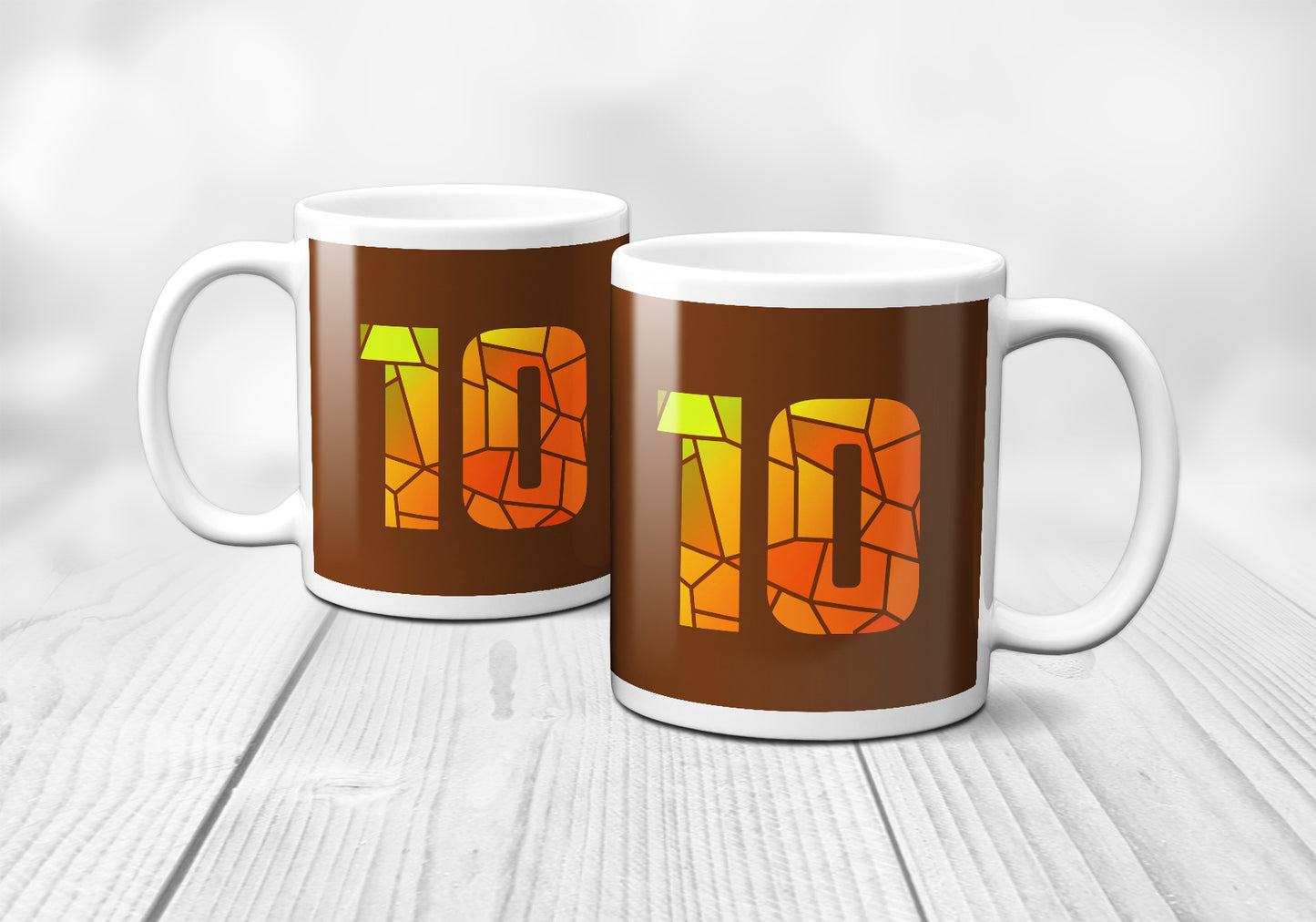 10 Number Mug (Brown)