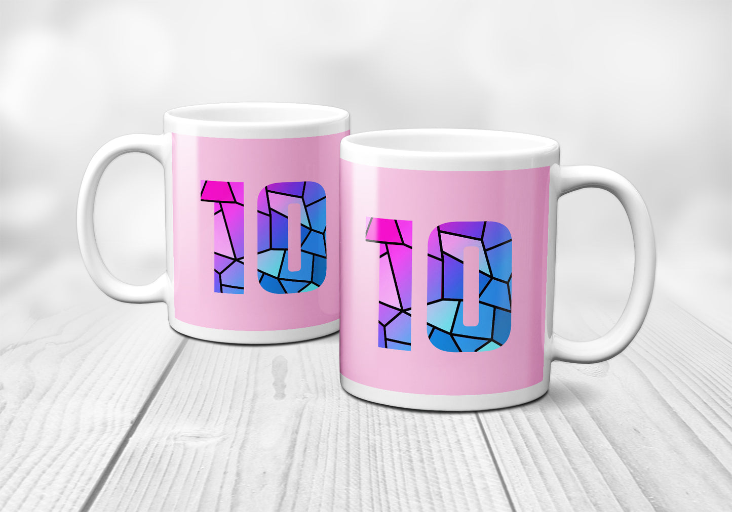 10 Number Mug (Light Pink)