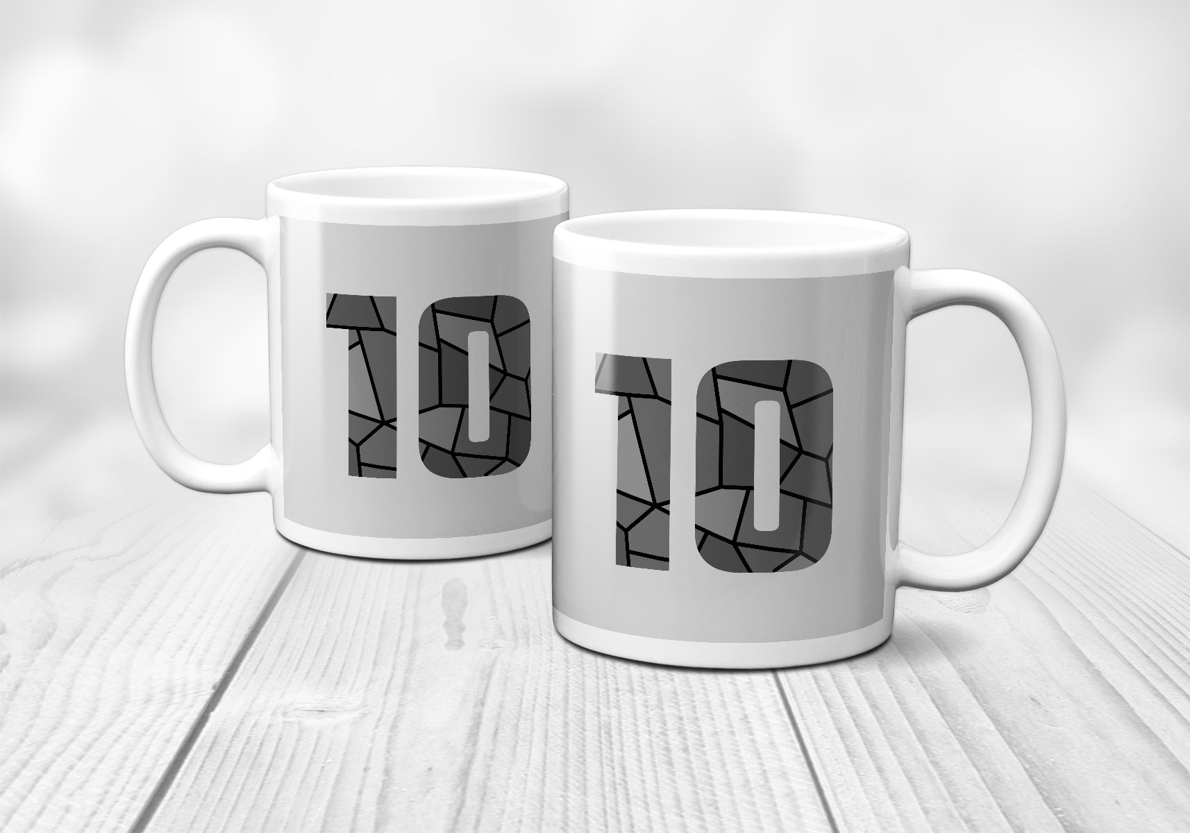 10 Number Mug (Melange Grey)