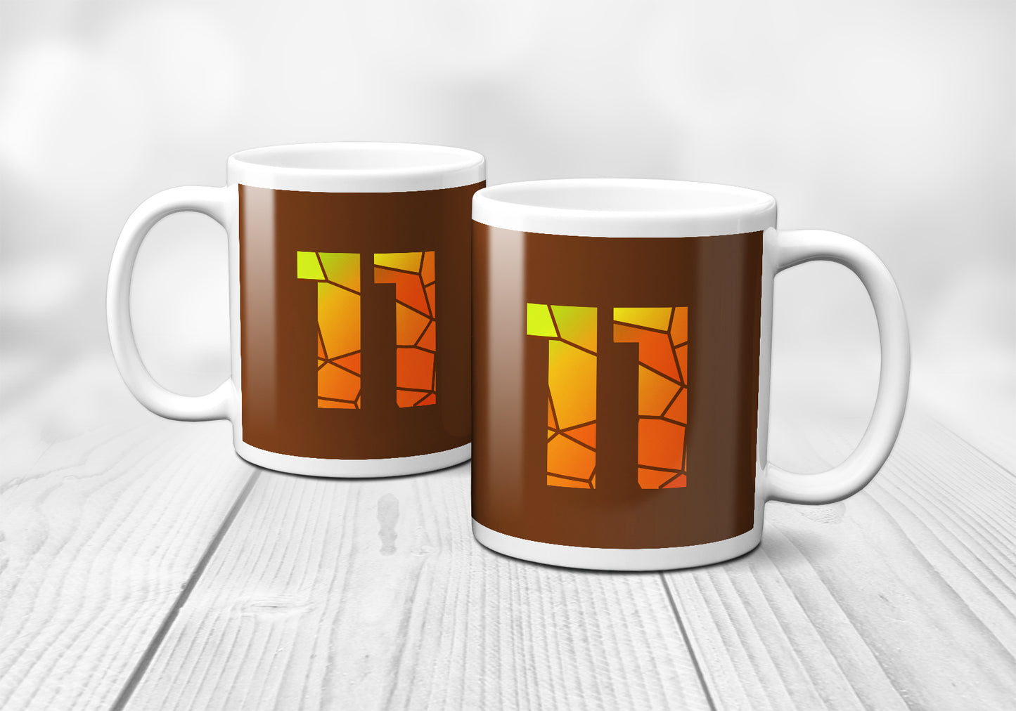 11 Number Mug (Brown)