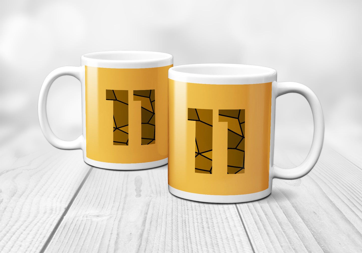 11 Number Mug (Golden Yellow)