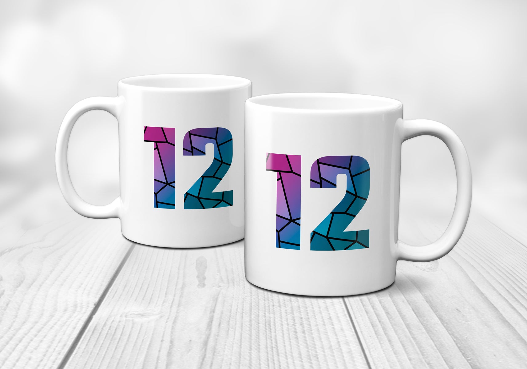 12 Number Mug (White)