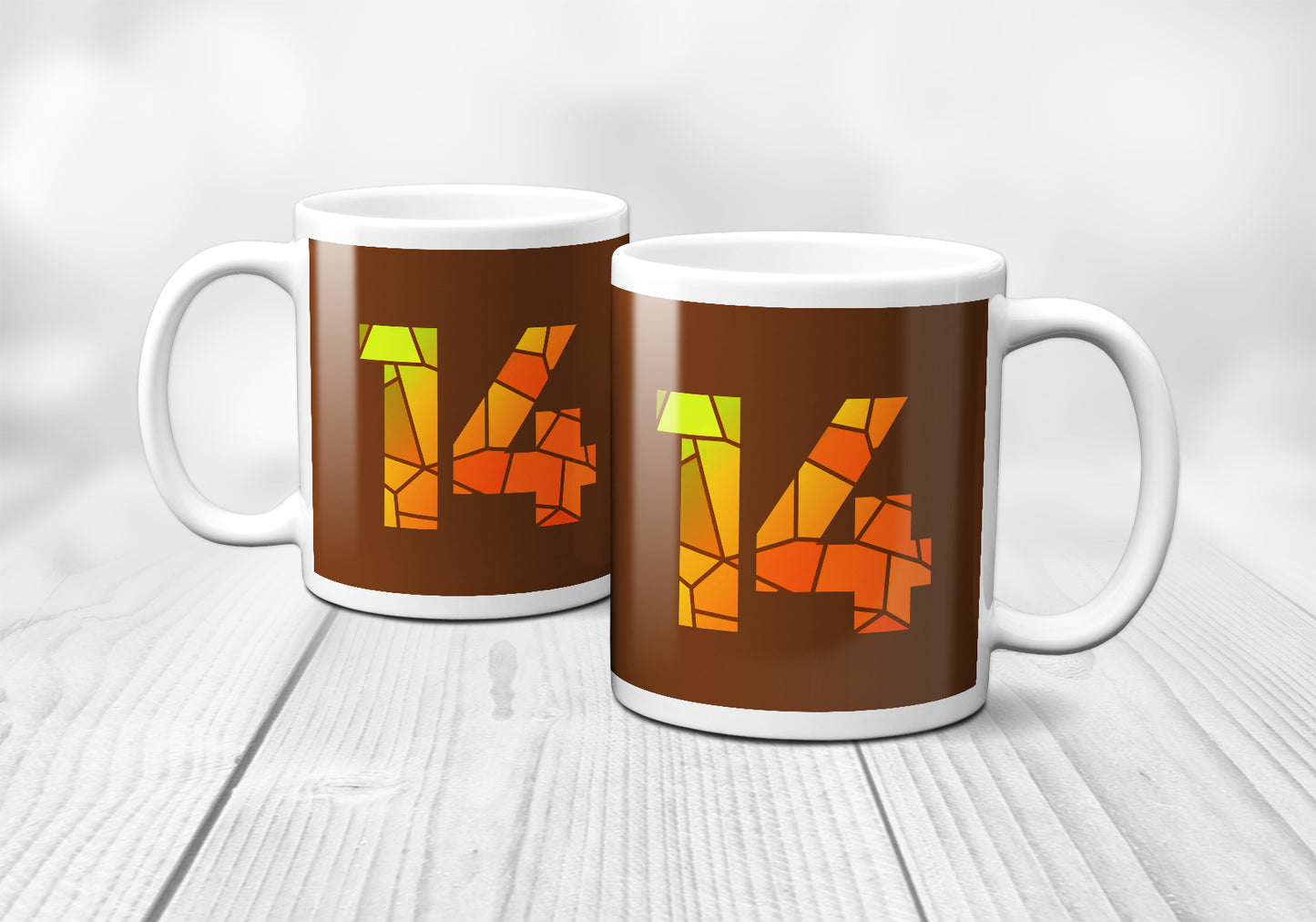 14 Number Mug (Brown)