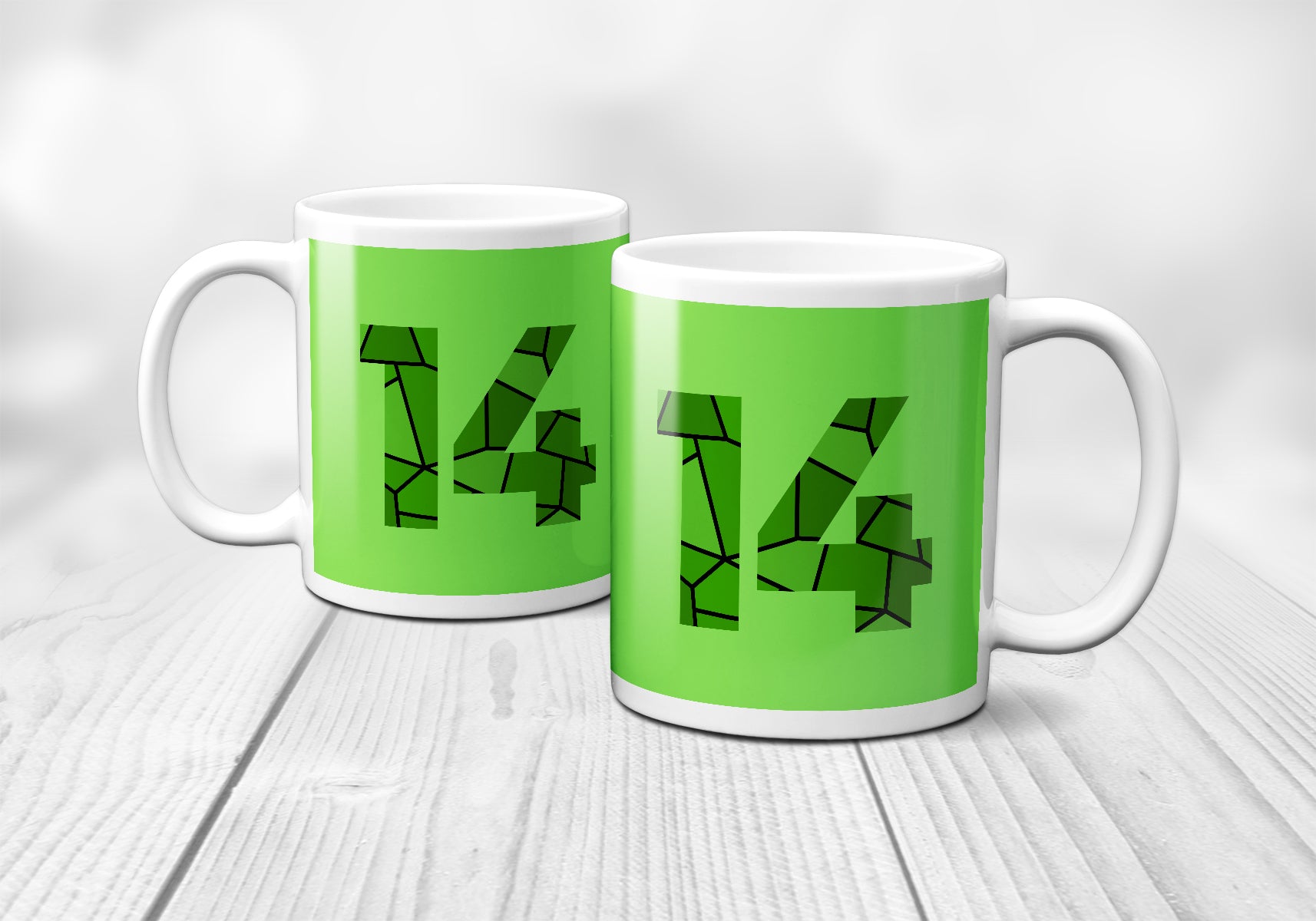 14 Number Mug (Liril Green)