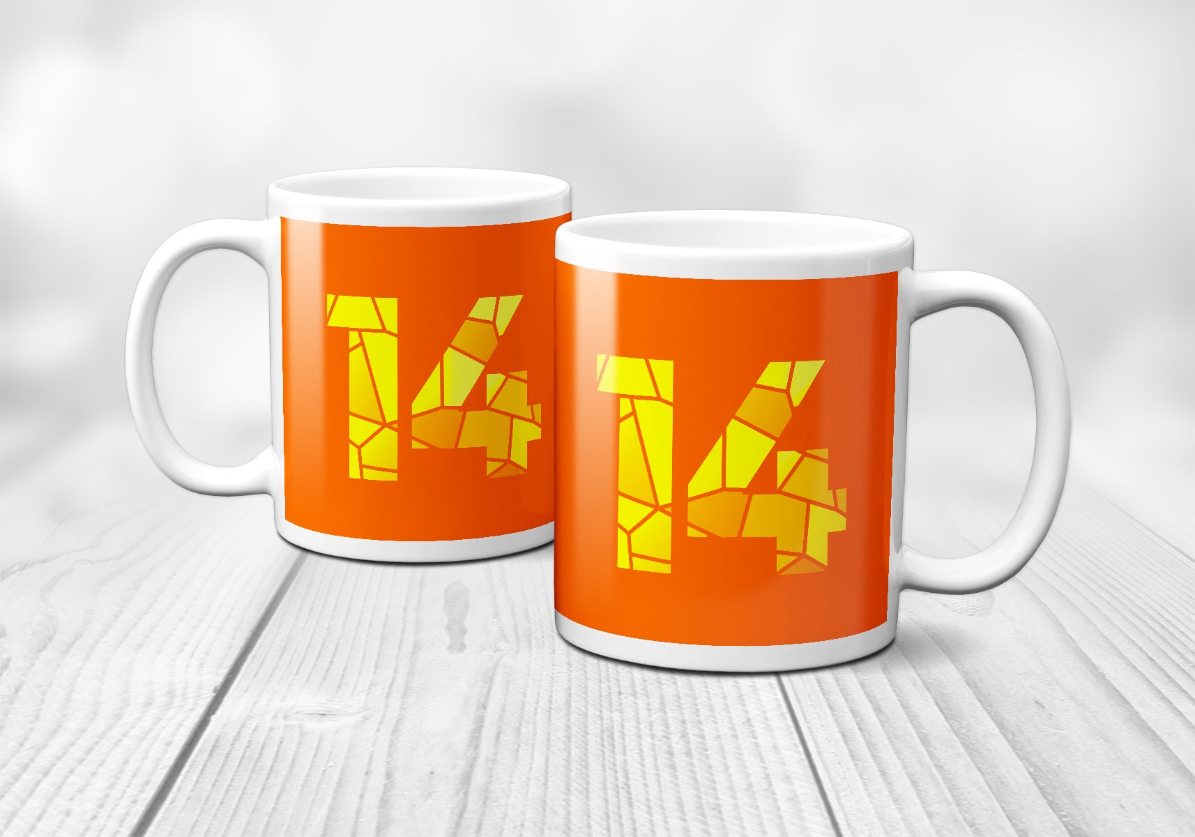 14 Number Mug (Orange)