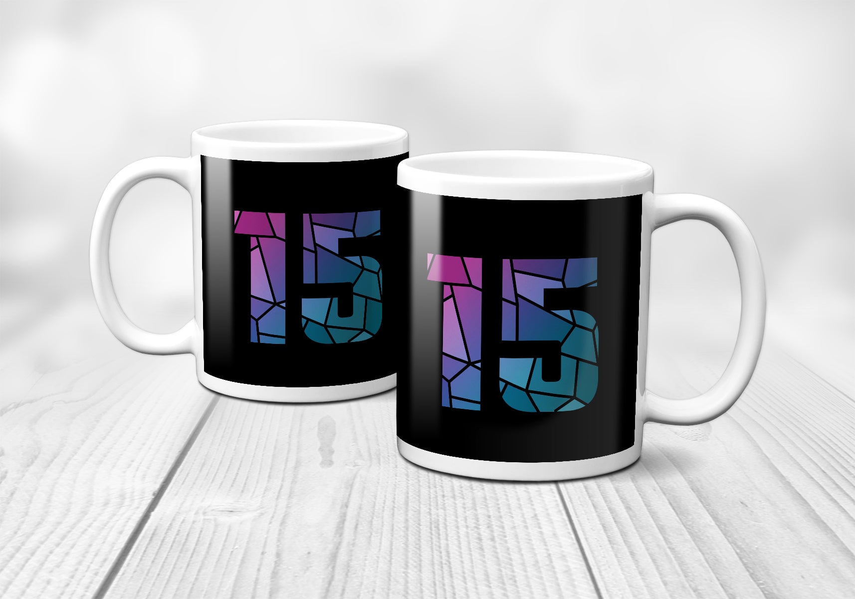 15 Number Mug (Black)