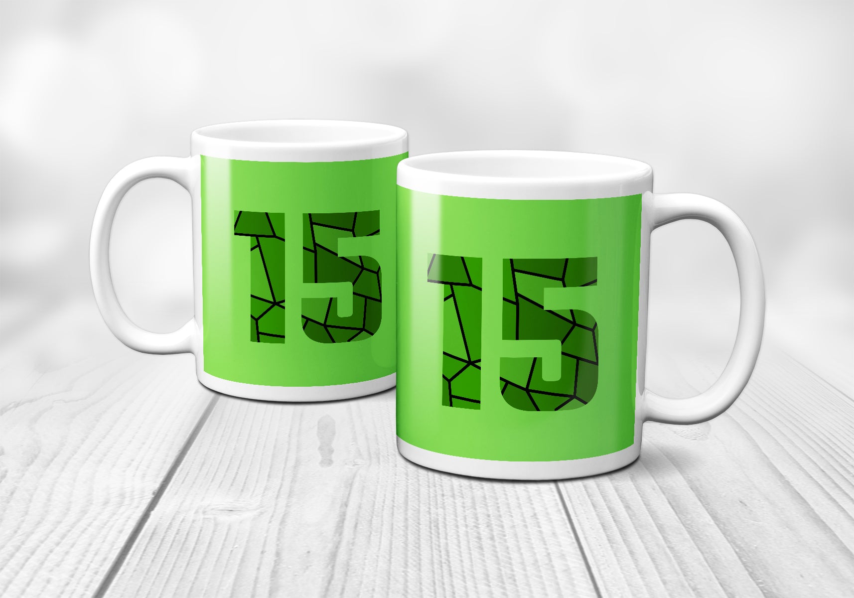 15 Number Mug (Liril Green)