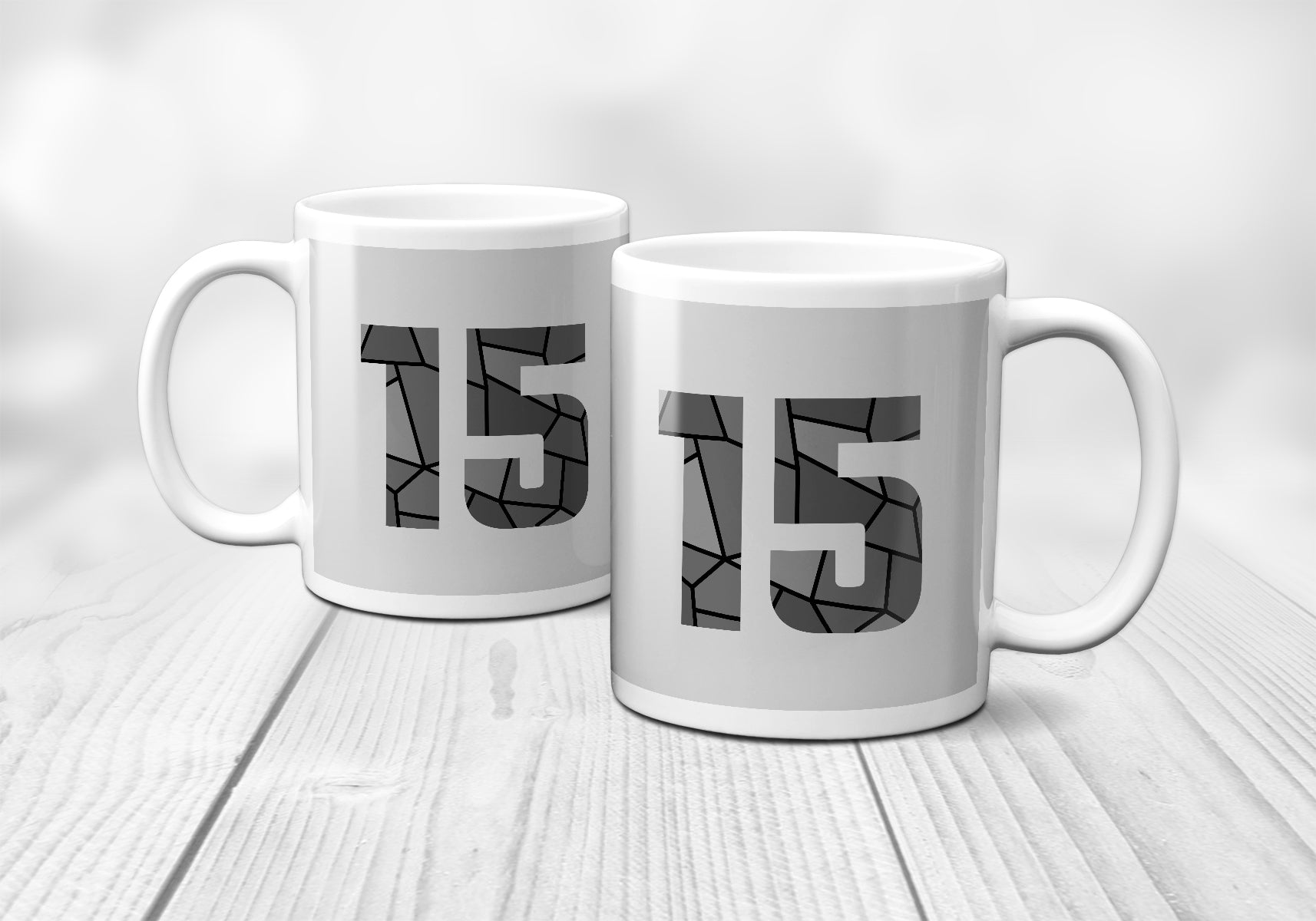 15 Number Mug (Melange Grey)