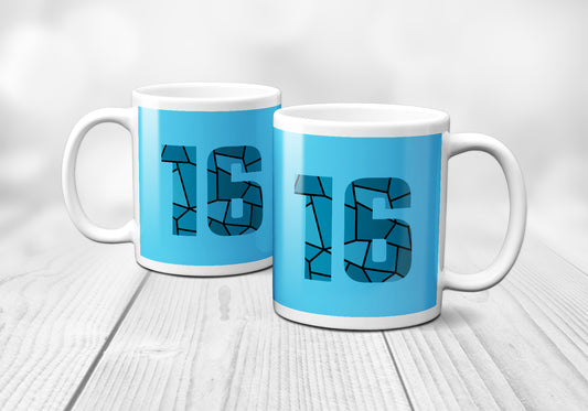 16 Number Mug (Sky Blue)