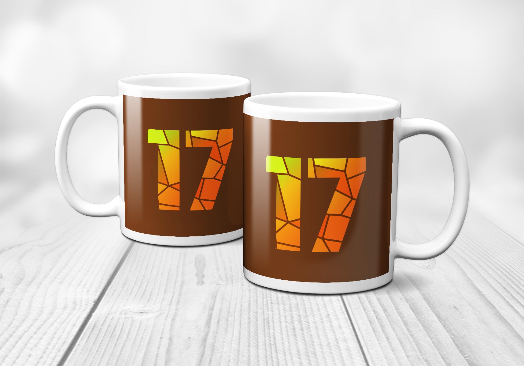 17 Number Mug (Brown)