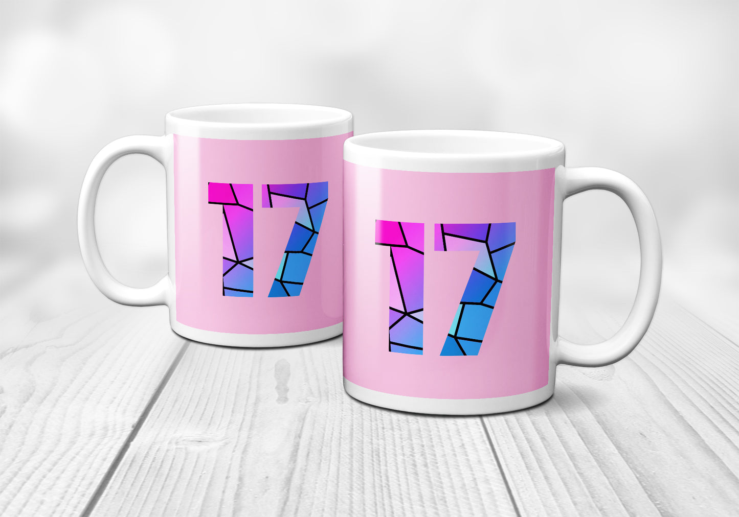 17 Number Mug (Light Pink)