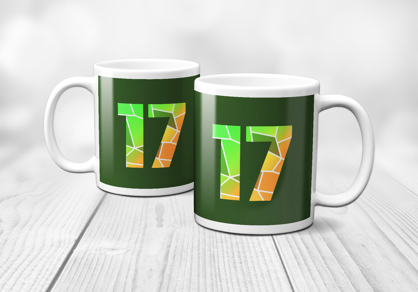 17 Number Mug (Olive Green)