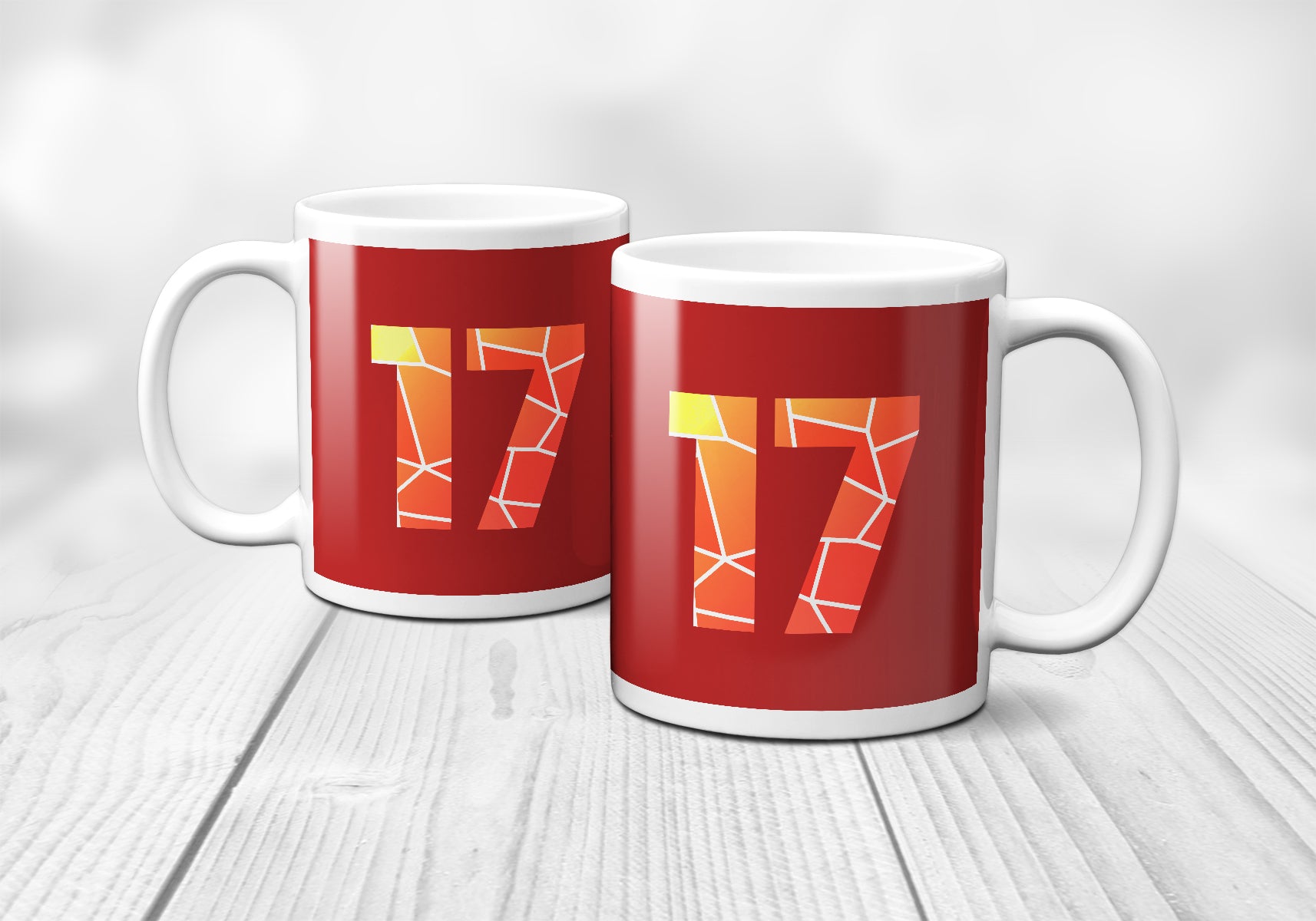 17 Number Mug (Red)