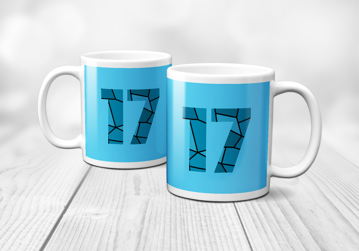 17 Number Mug (Sky Blue)