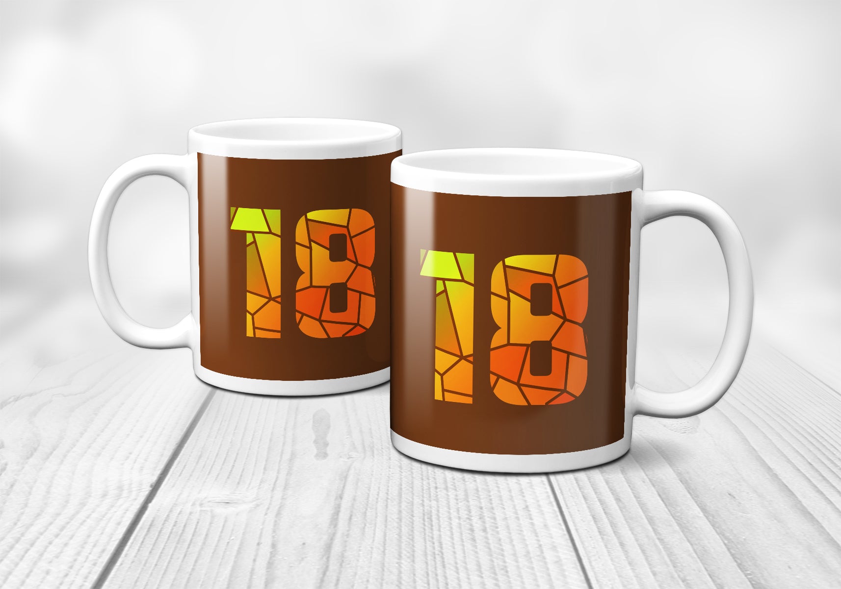 18 Number Mug (Brown)