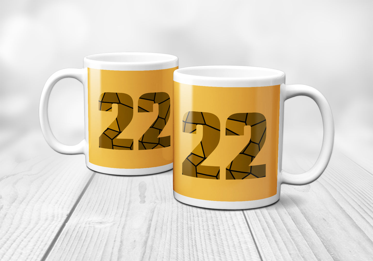 22 Number Mug (Golden Yellow)