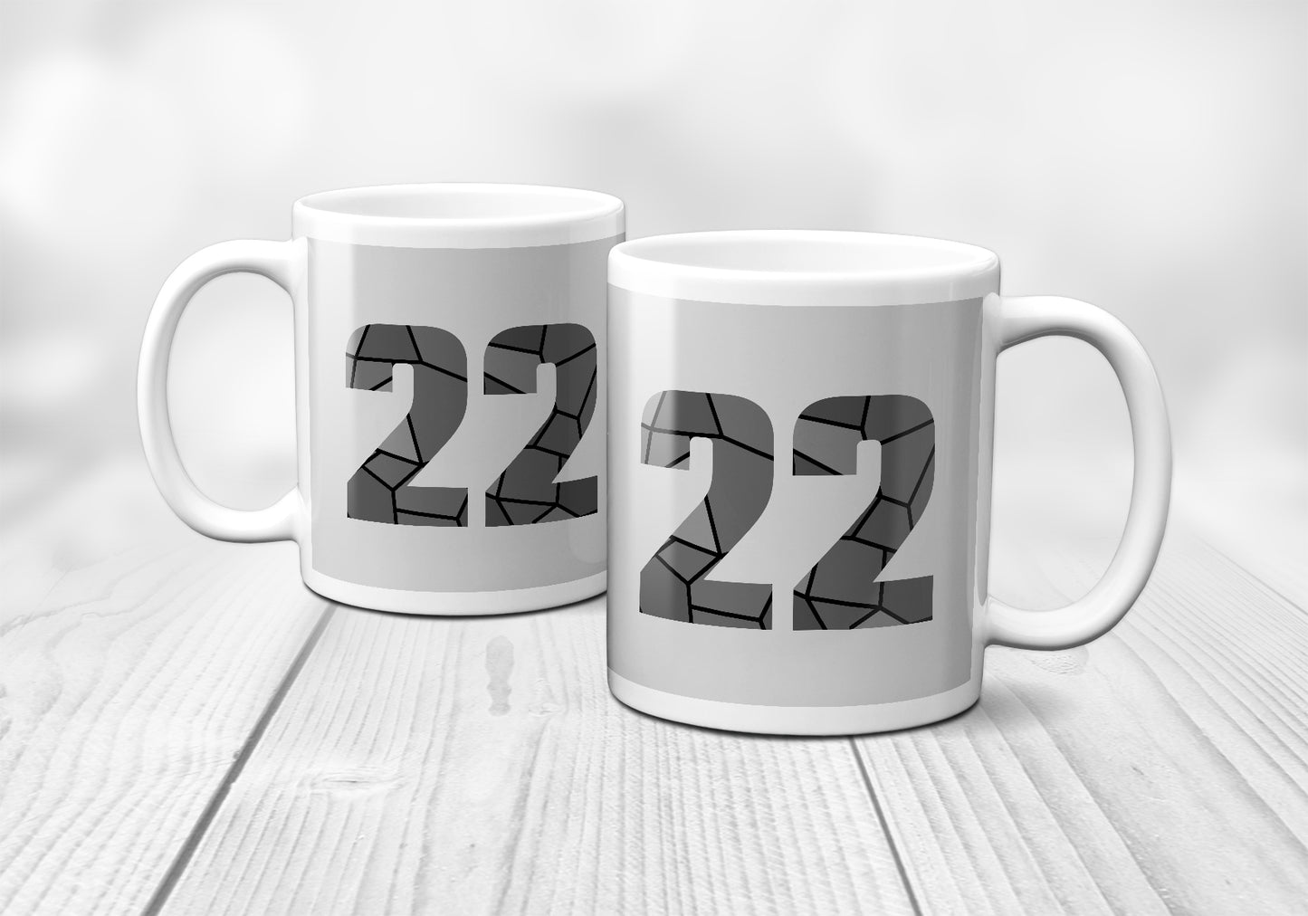 22 Number Mug (Melange Grey)