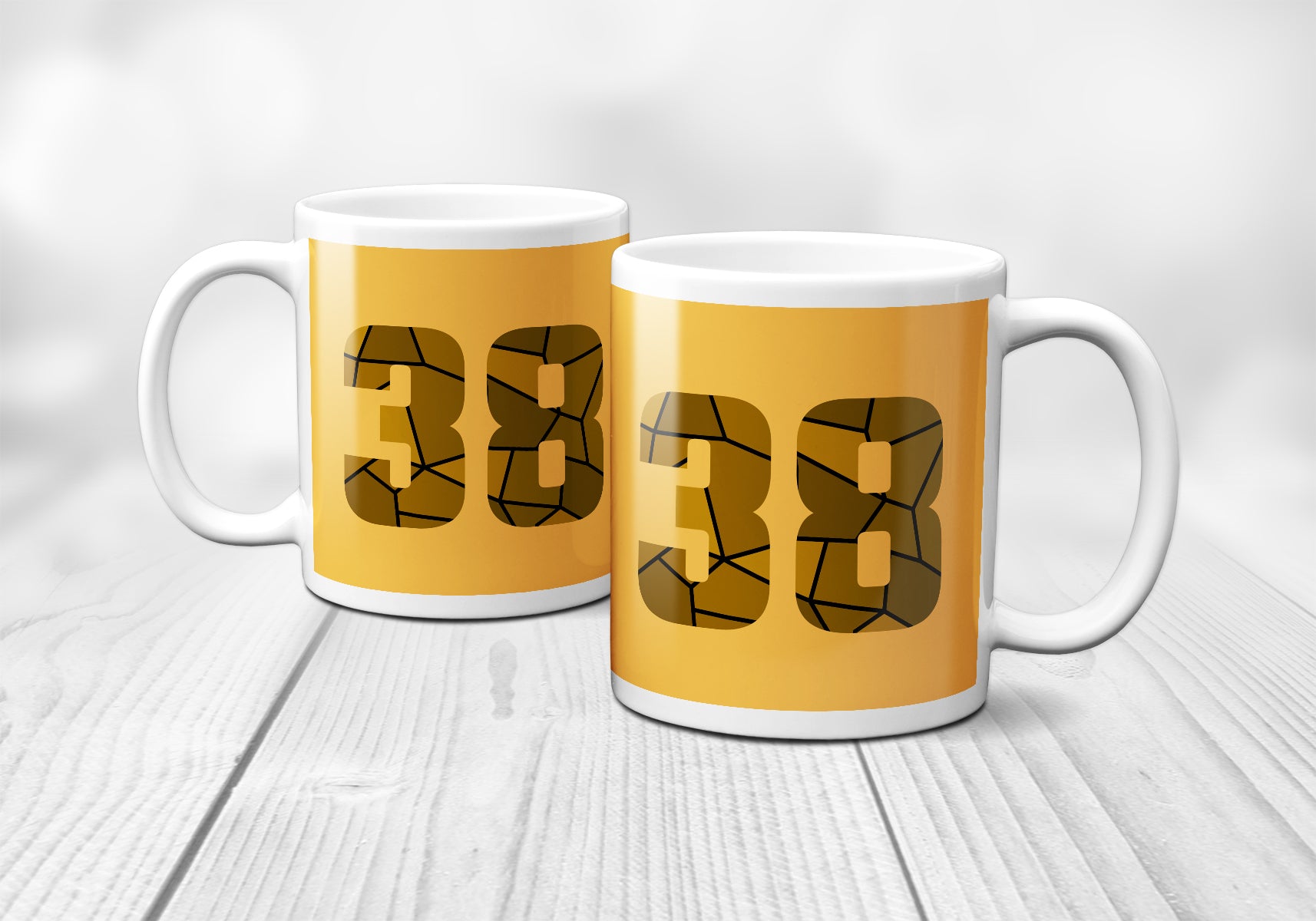 38 Number Mug (Golden Yellow)