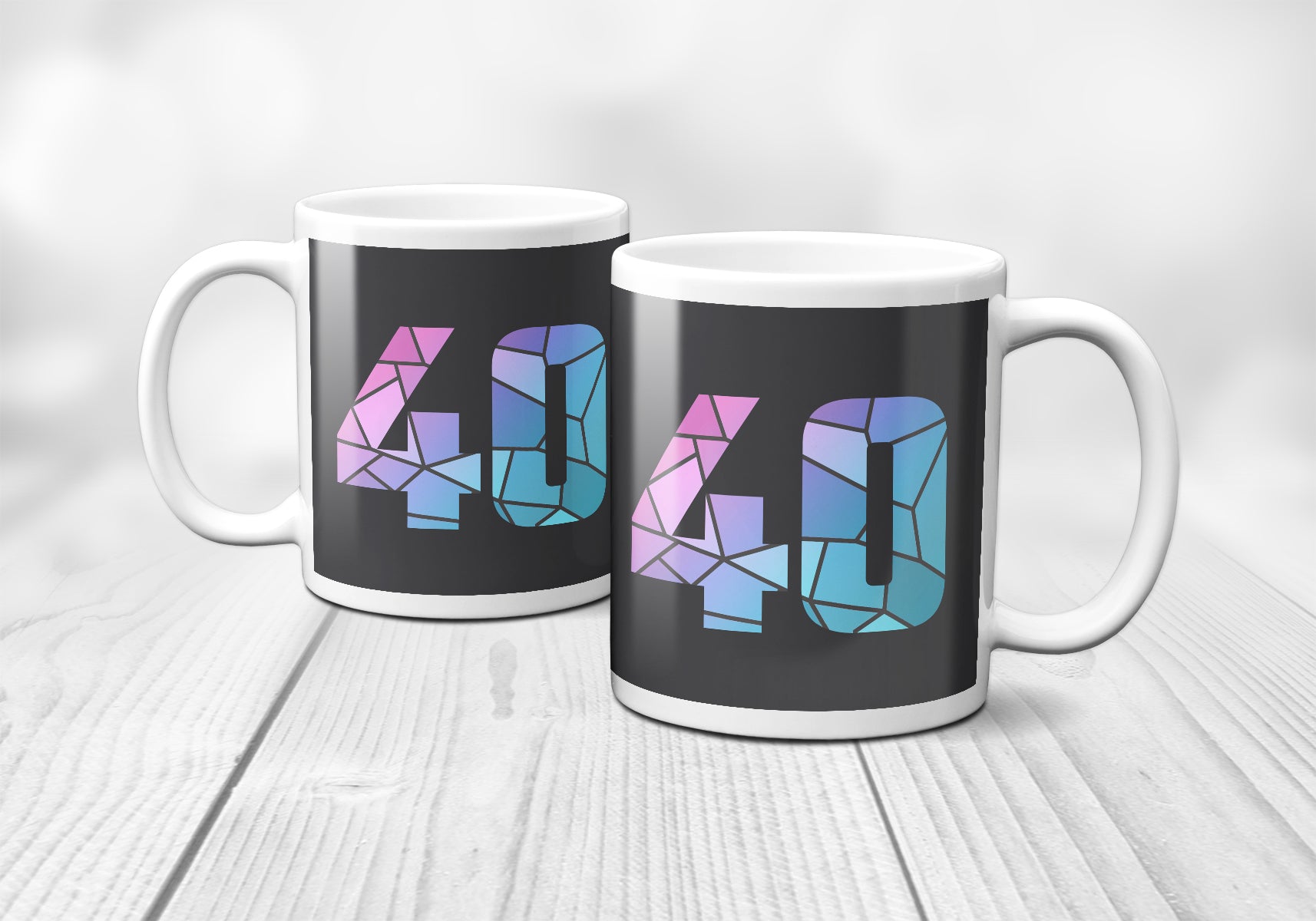 40 Number Mug (Charcoal Grey)