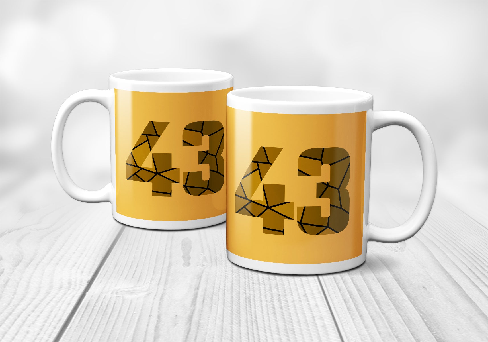 43 Number Mug (Golden Yellow)