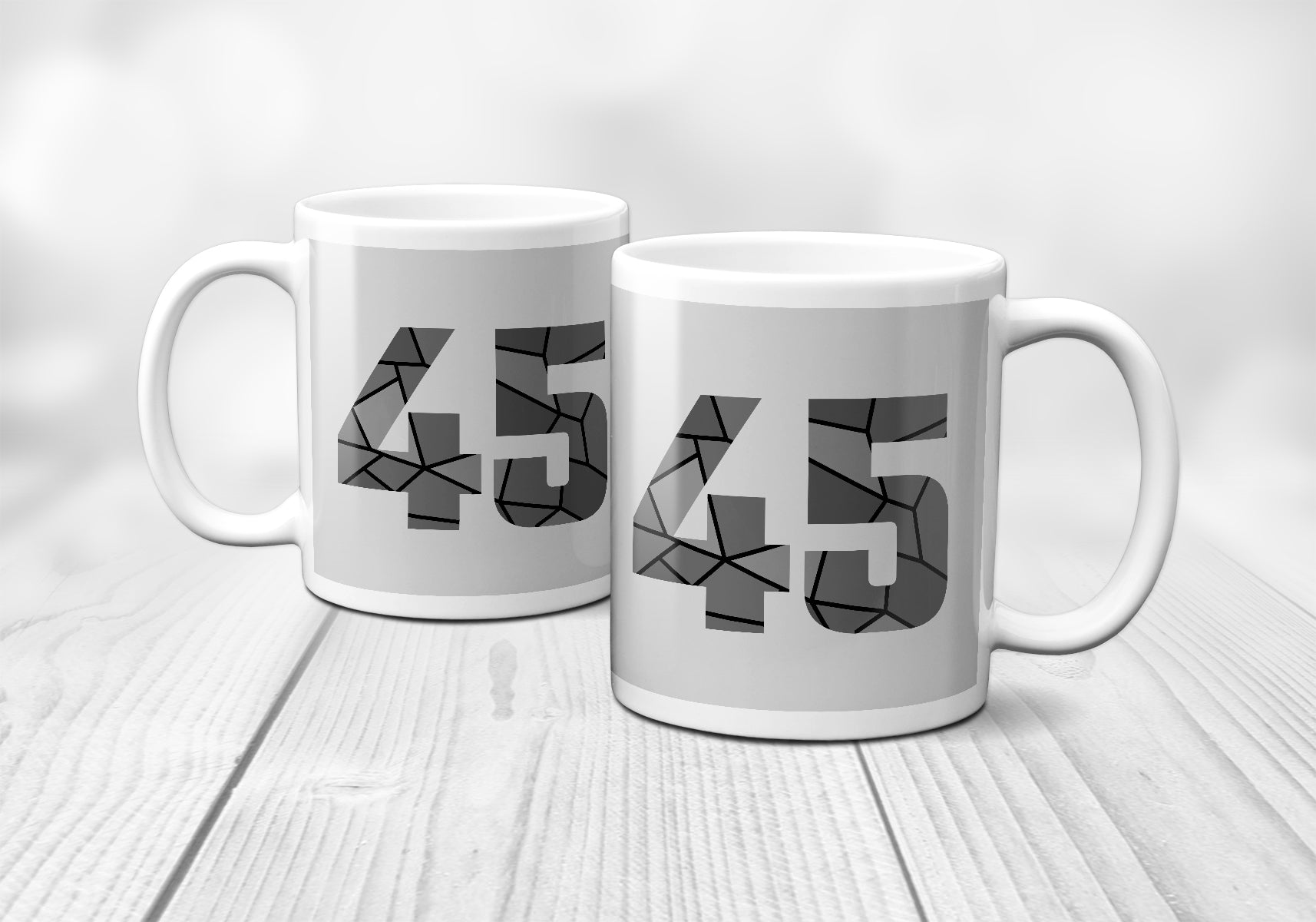 45 Number Mug (Melange Grey)