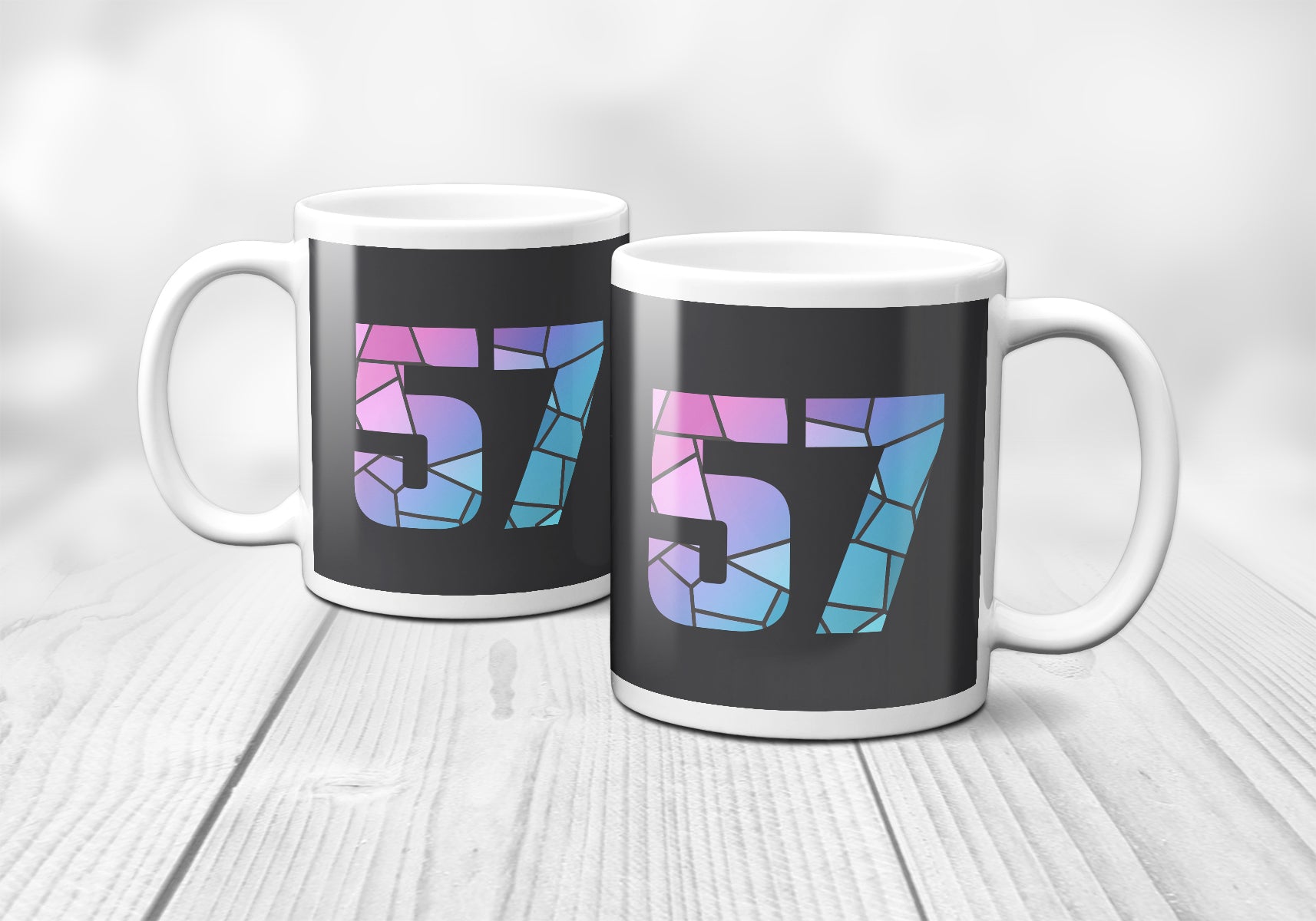 57 Number Mug (Charcoal Grey)