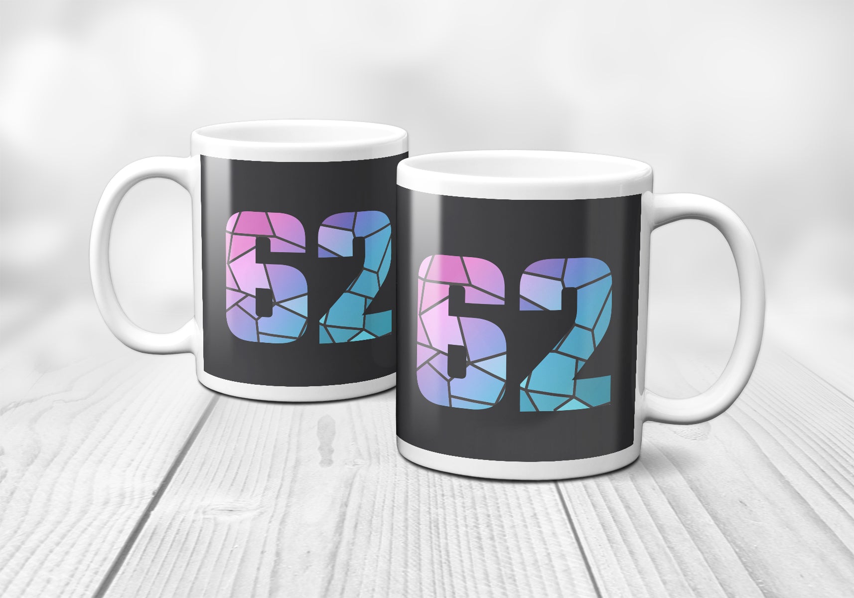 62 Number Mug (Charcoal Grey)